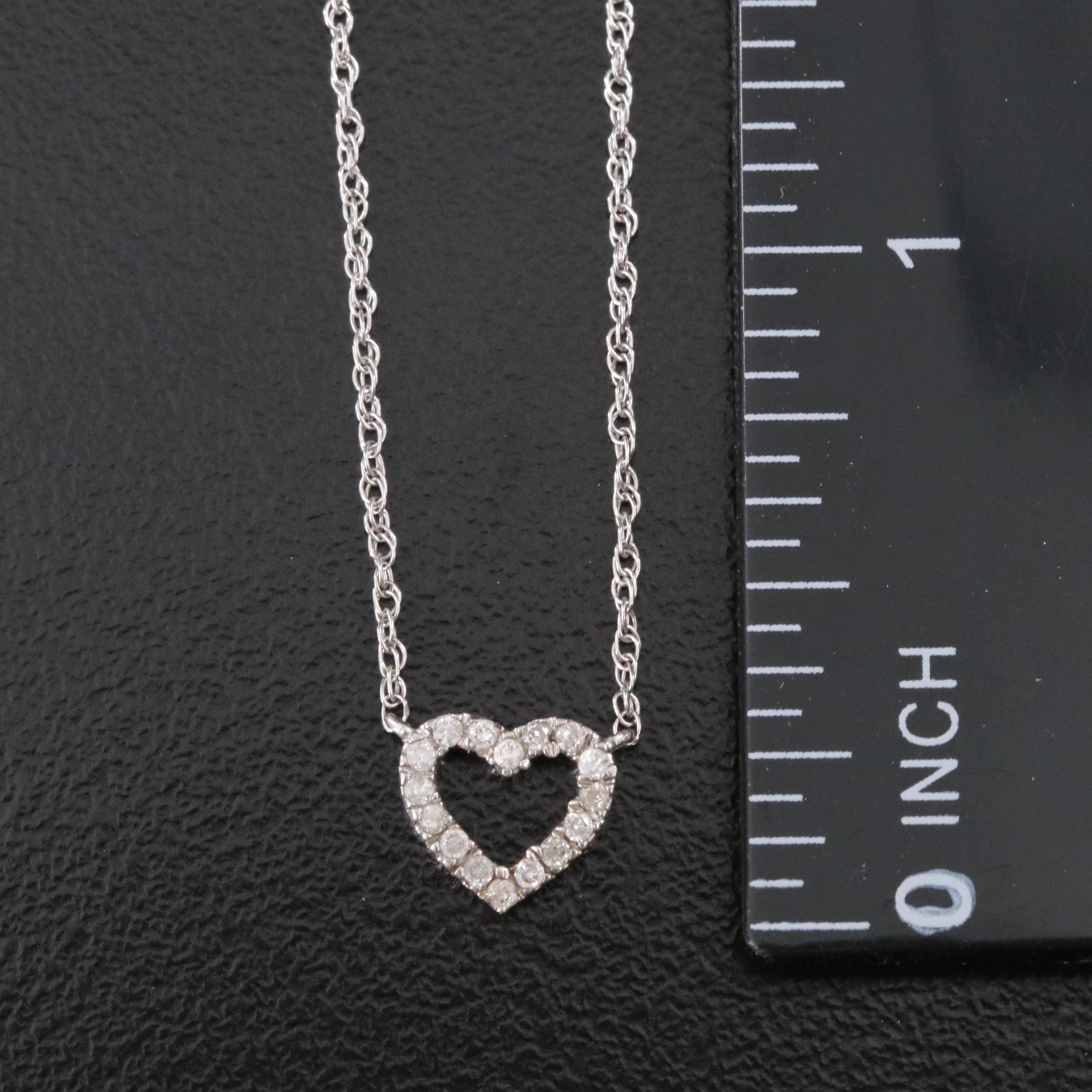 Sterling Diamond Heart Necklace