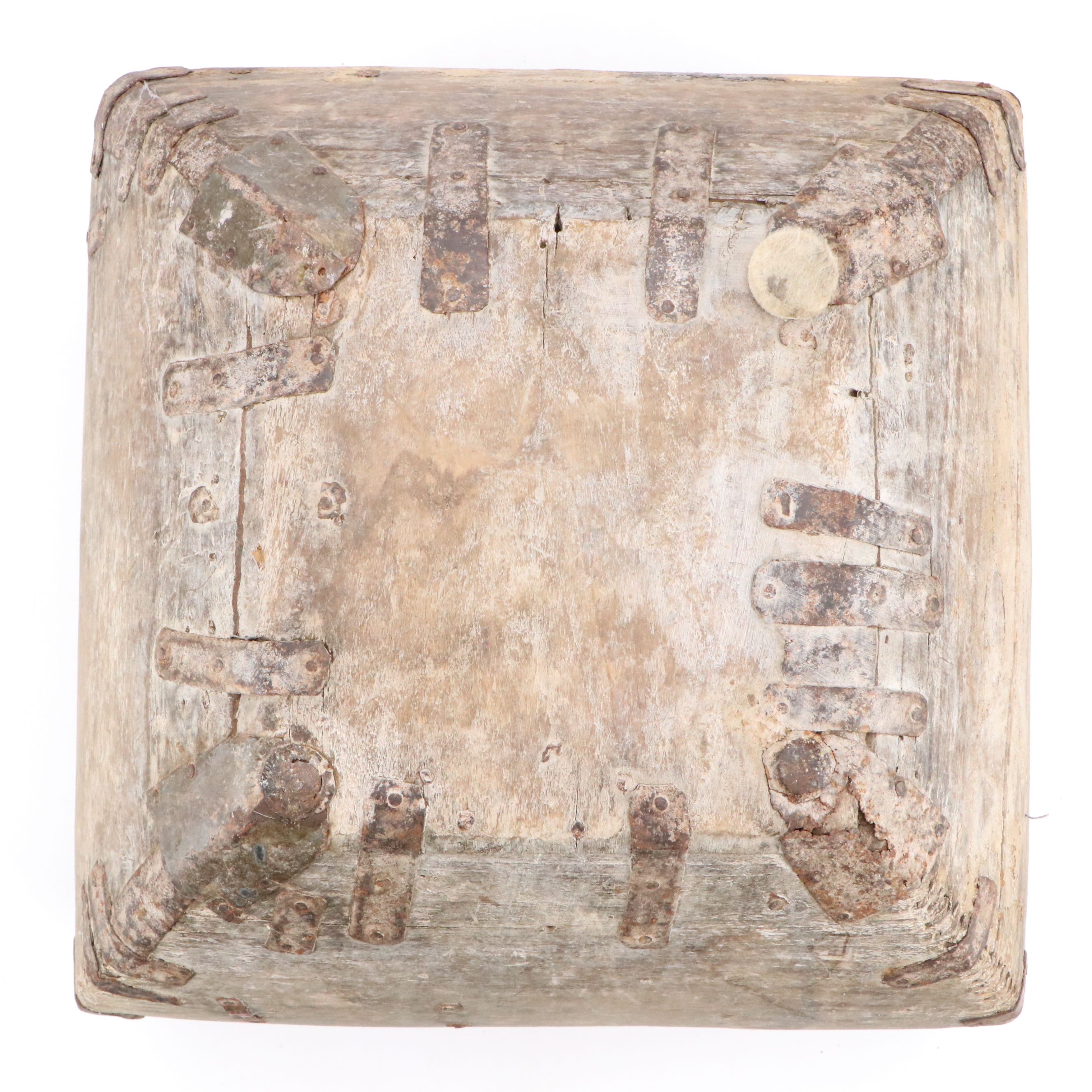 Antique Chinese Wooden Rice Bucket