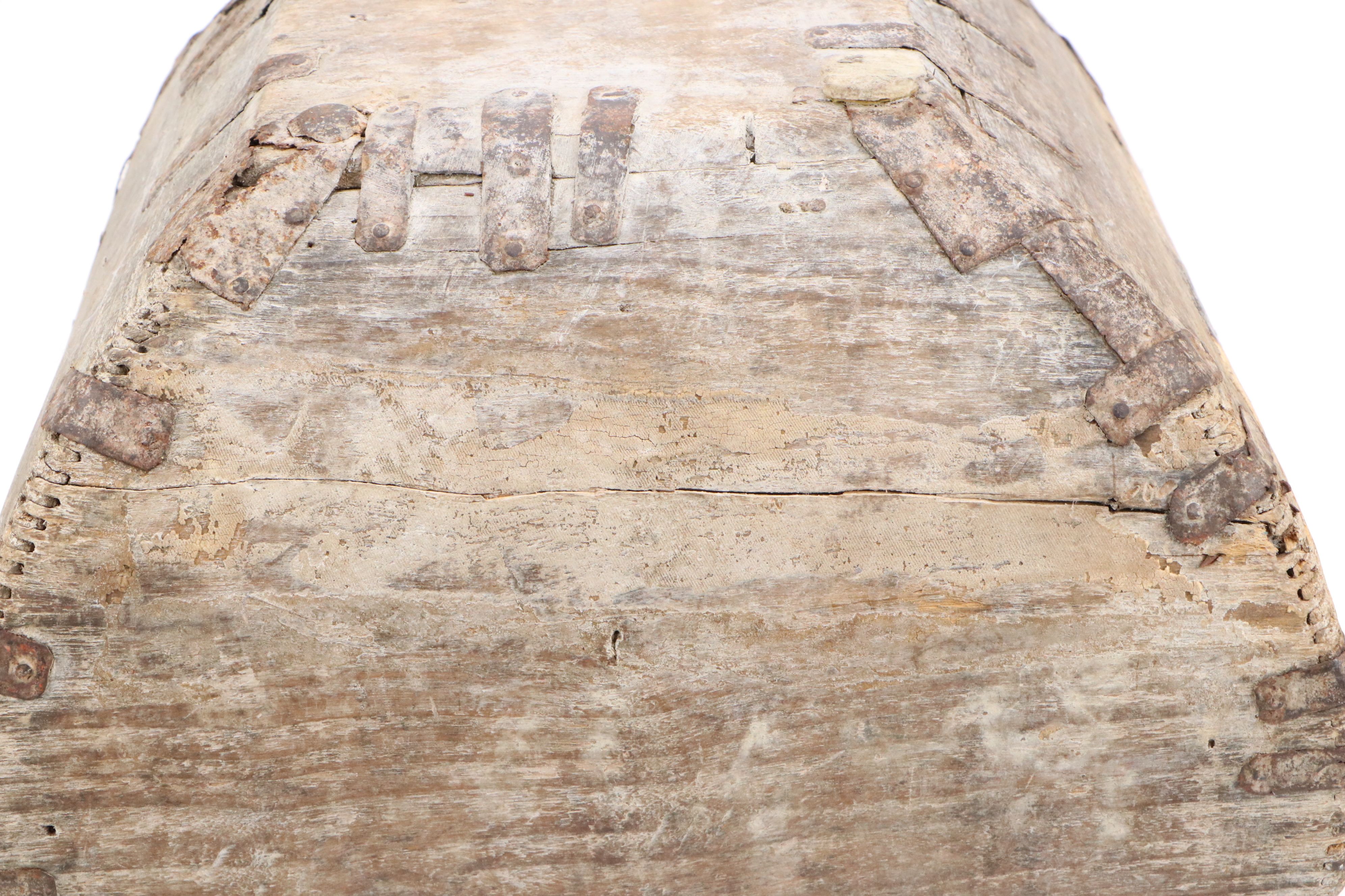 Antique Chinese Wooden Rice Bucket
