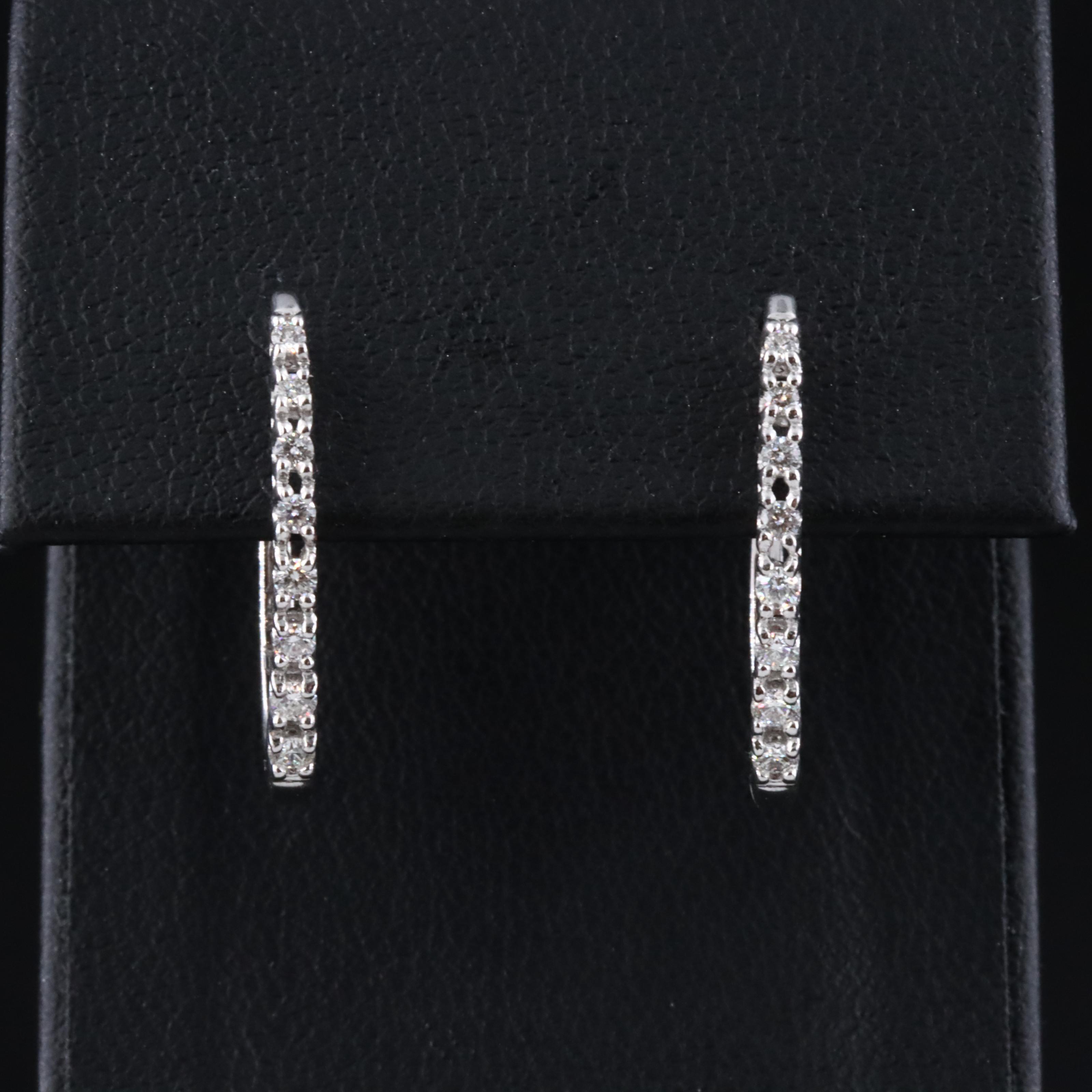 14K 0.30 CTW Diamond Hoop Earrings
