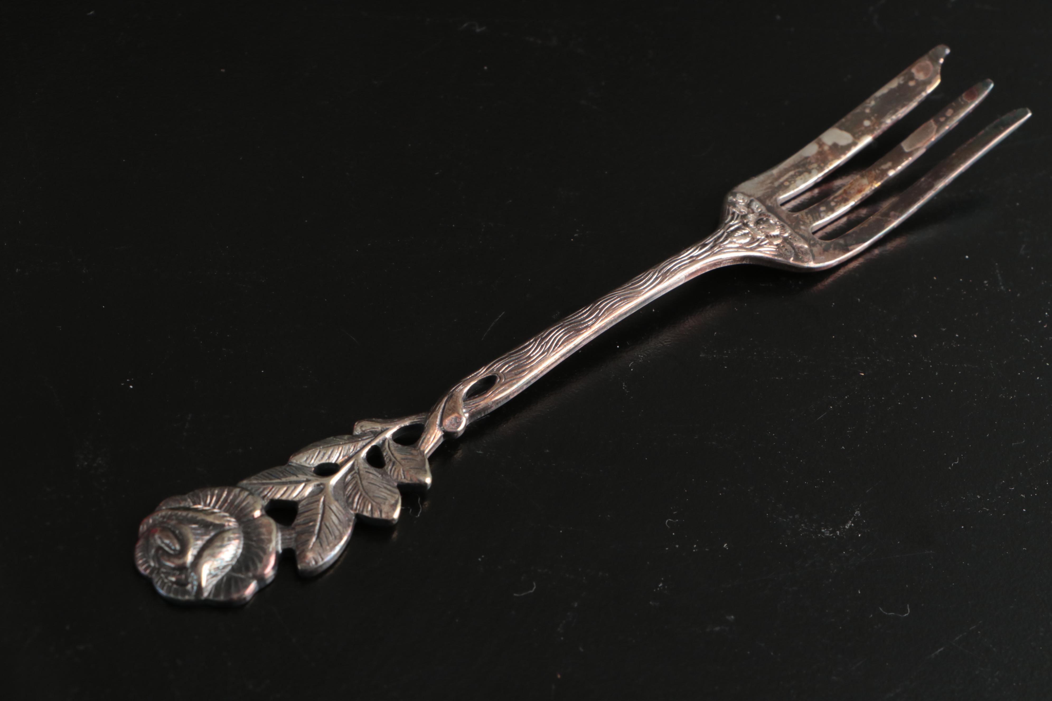 Antiko German "Hildesheimer Rose" Silver Plate Spoons and Serving Utensils