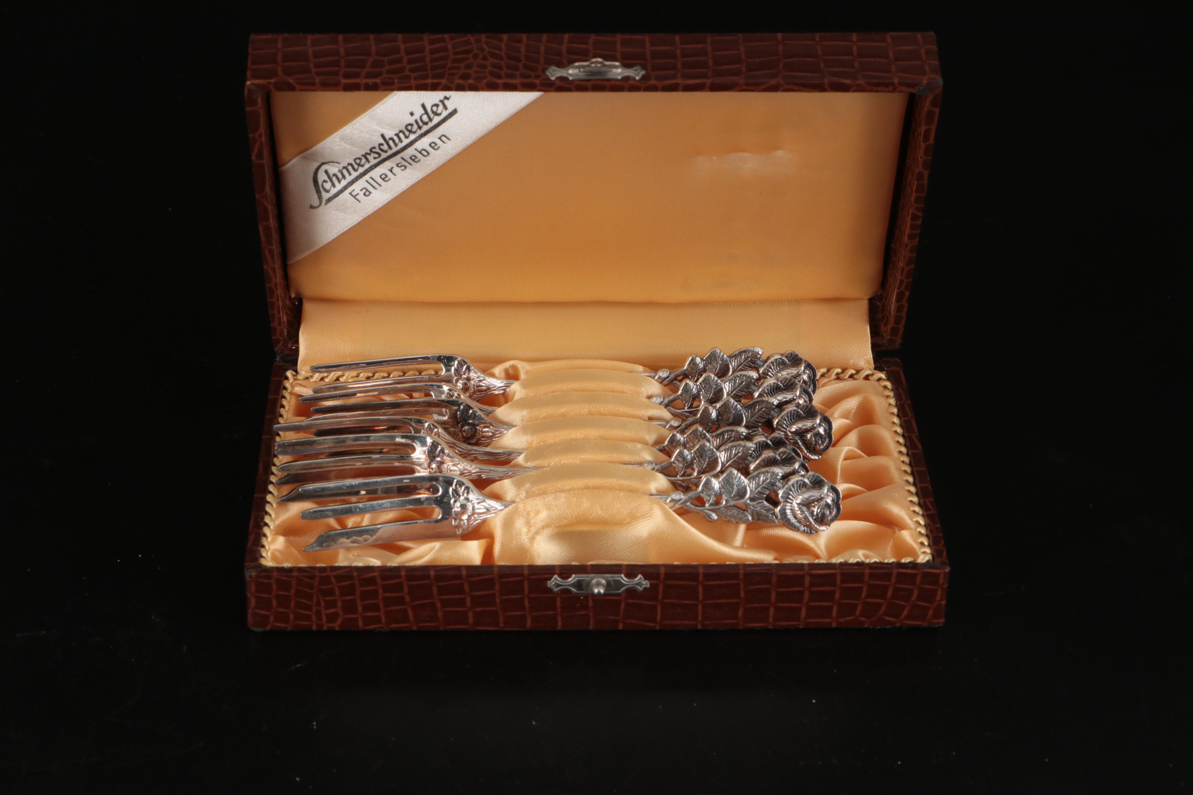 Antiko German "Hildesheimer Rose" Silver Plate Spoons and Serving Utensils