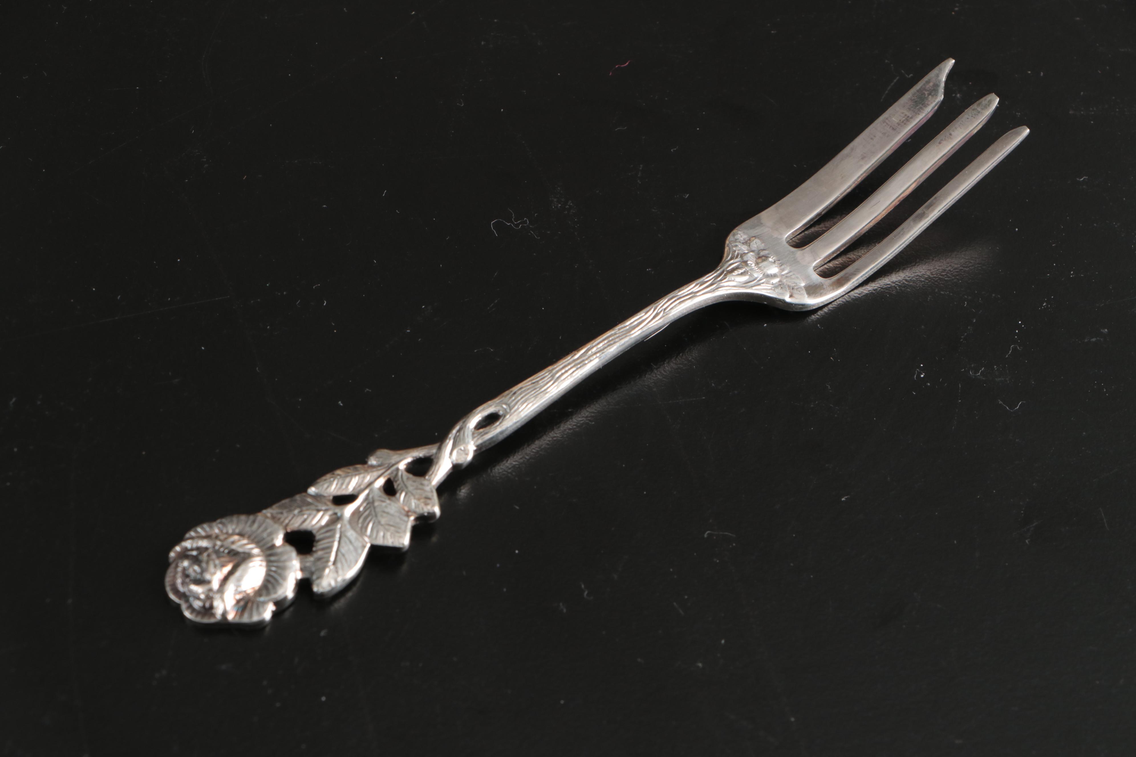 Antiko German "Hildesheimer Rose" Silver Plate Spoons and Serving Utensils