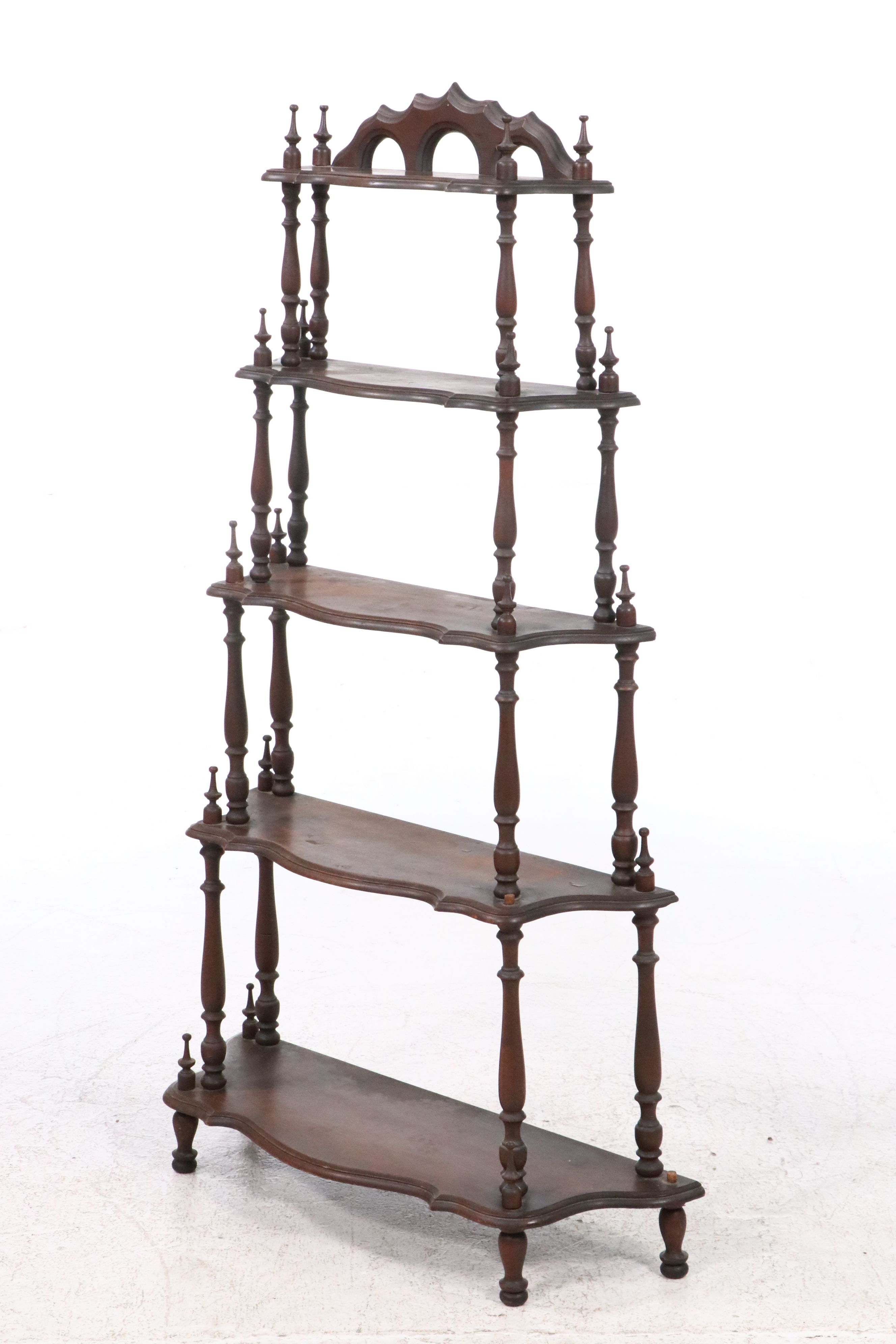 Victorian Five-Tiered Walnut Étagère