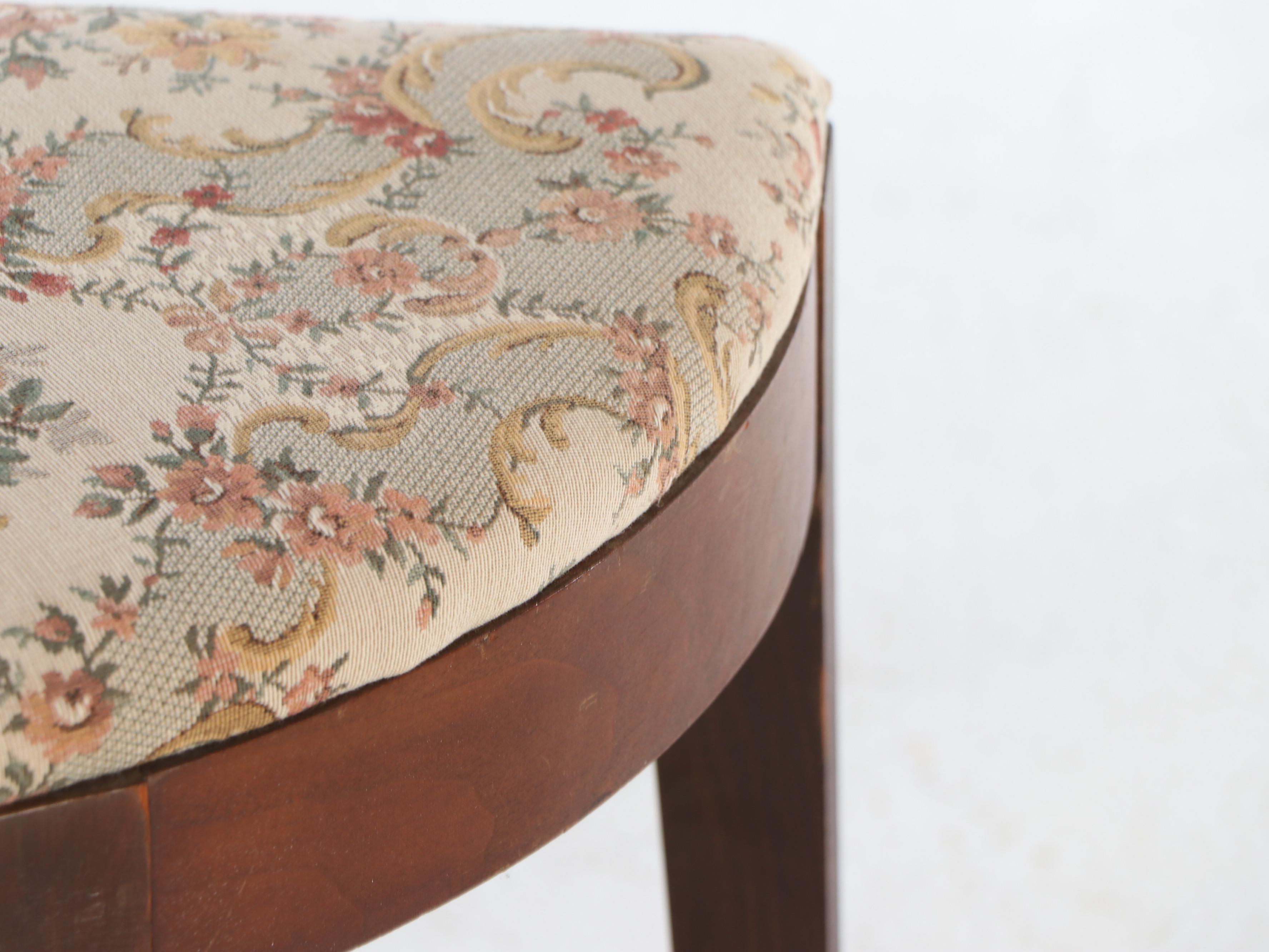 Vintage Demilune Upholstered Bench