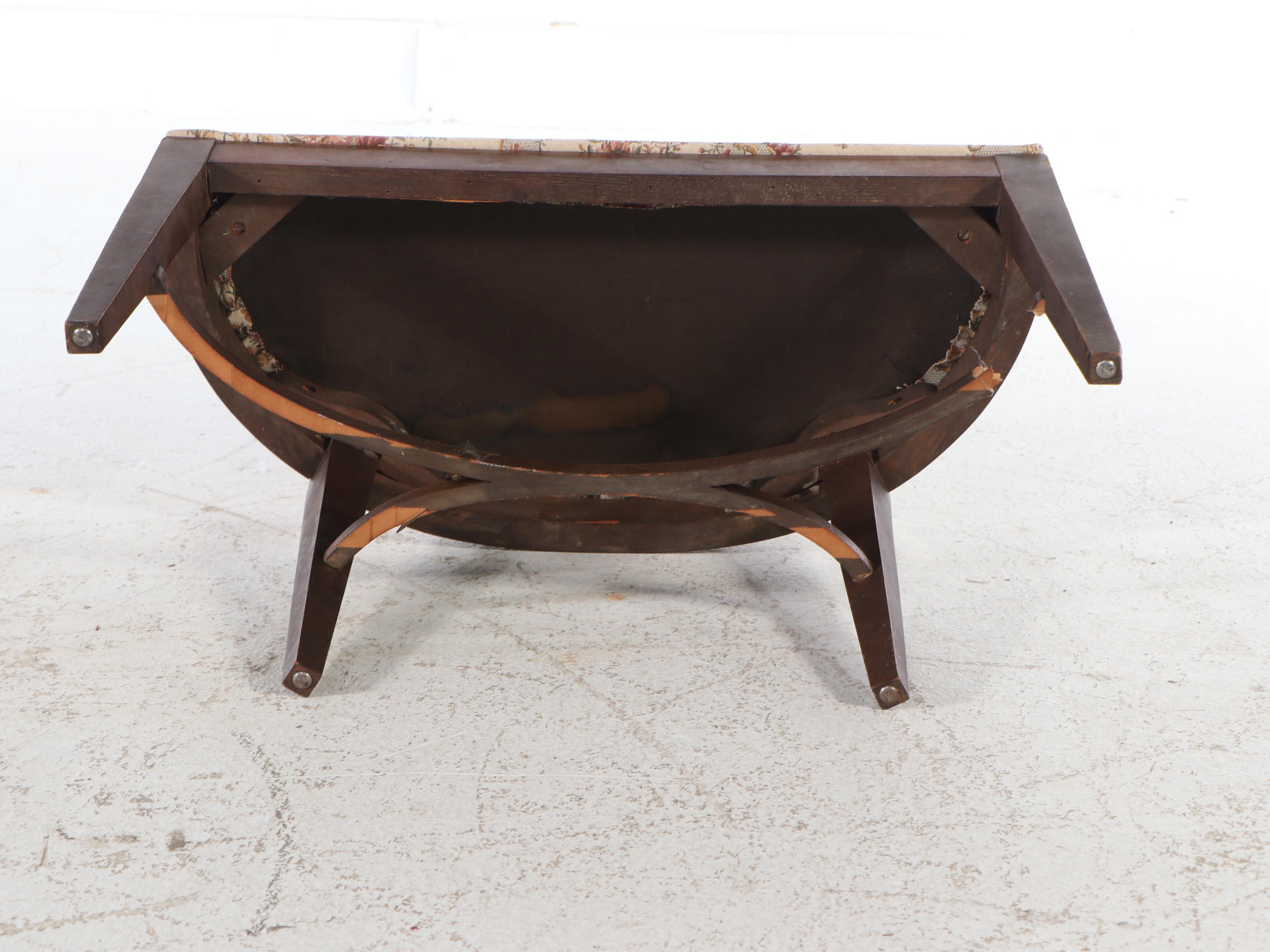 Vintage Demilune Upholstered Bench