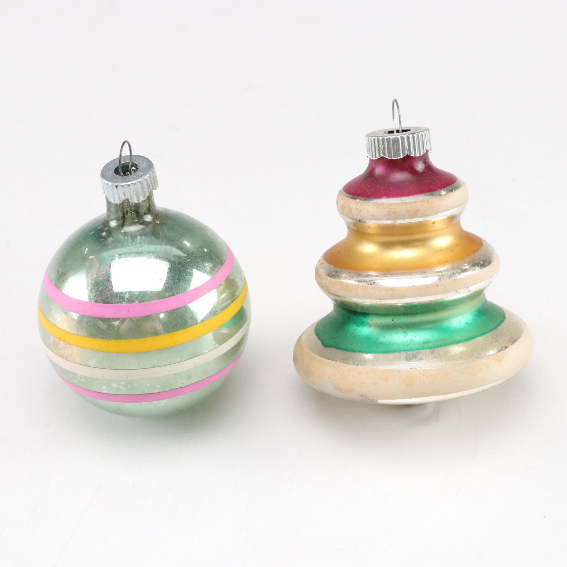 Shiny-Brite with Hand-Blown Artisan Glass Christmas Ornaments, Mid-Late 20th C.