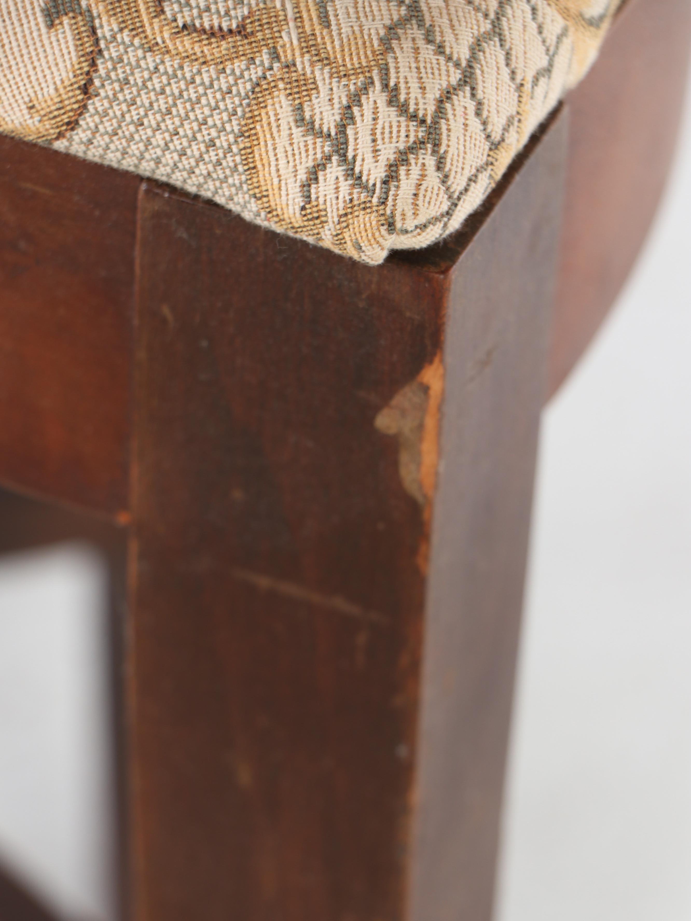 Vintage Demilune Upholstered Bench