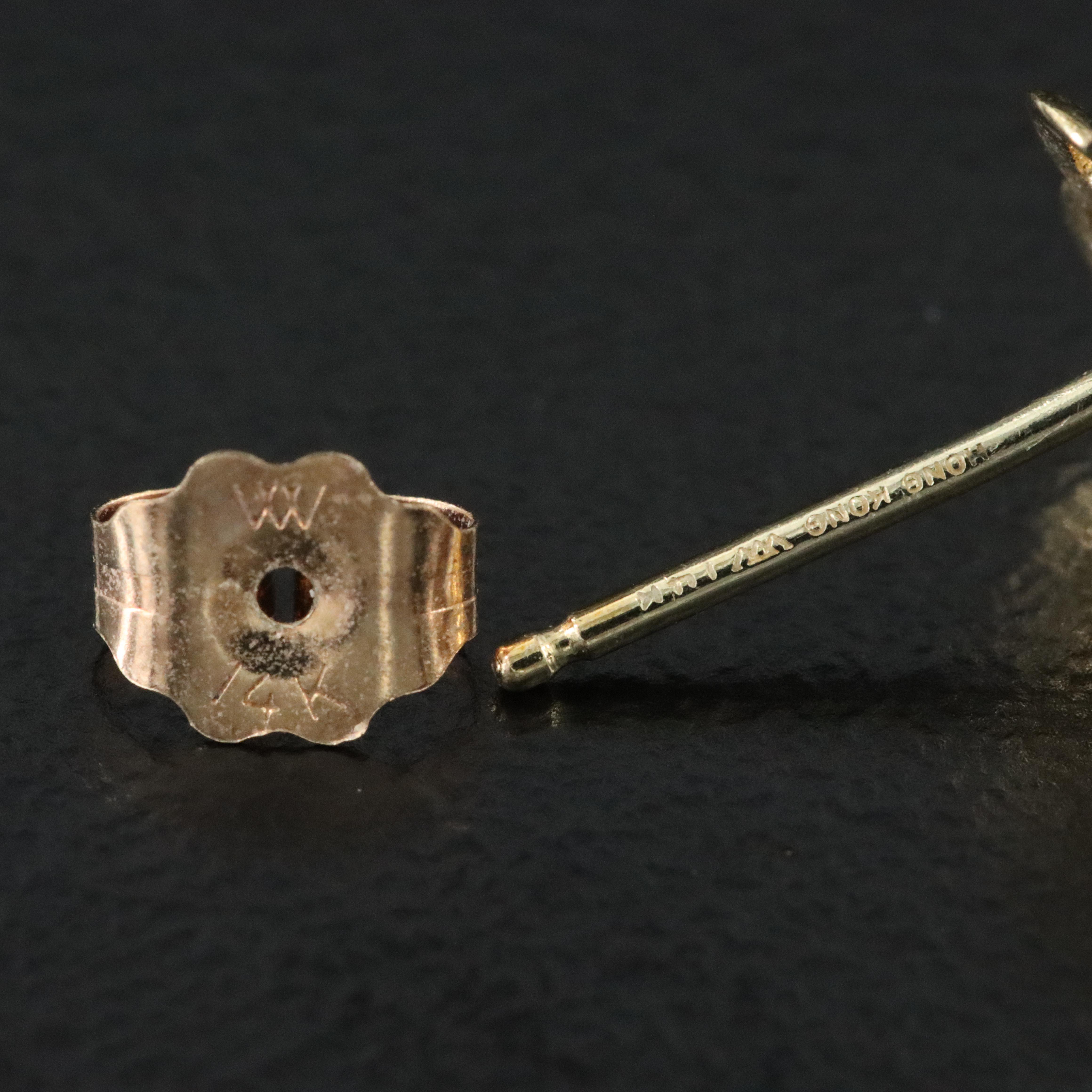 14K Jadeite Drop Earrings