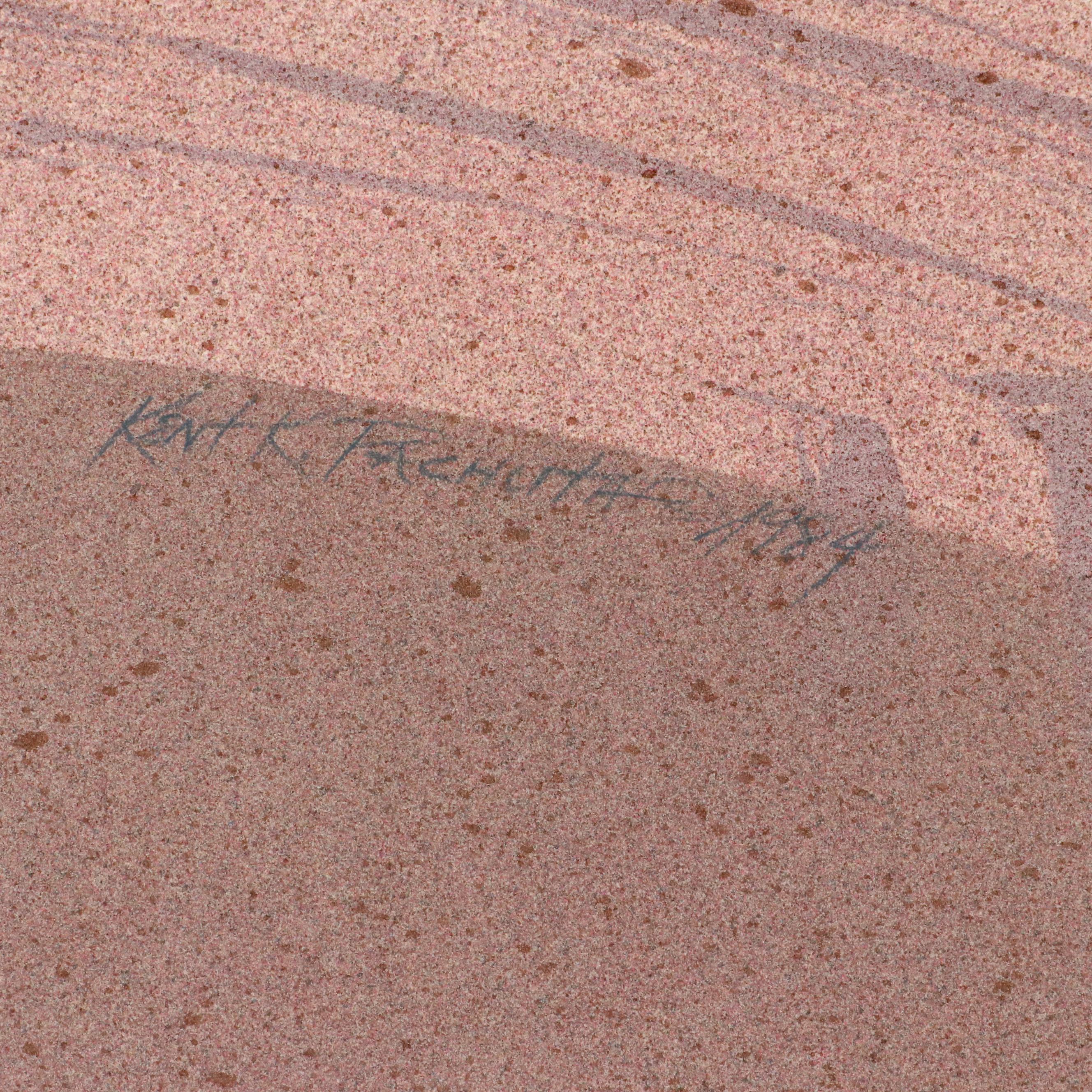 Kent K. Pachuta Abstract Mixed Media Painting, 1984