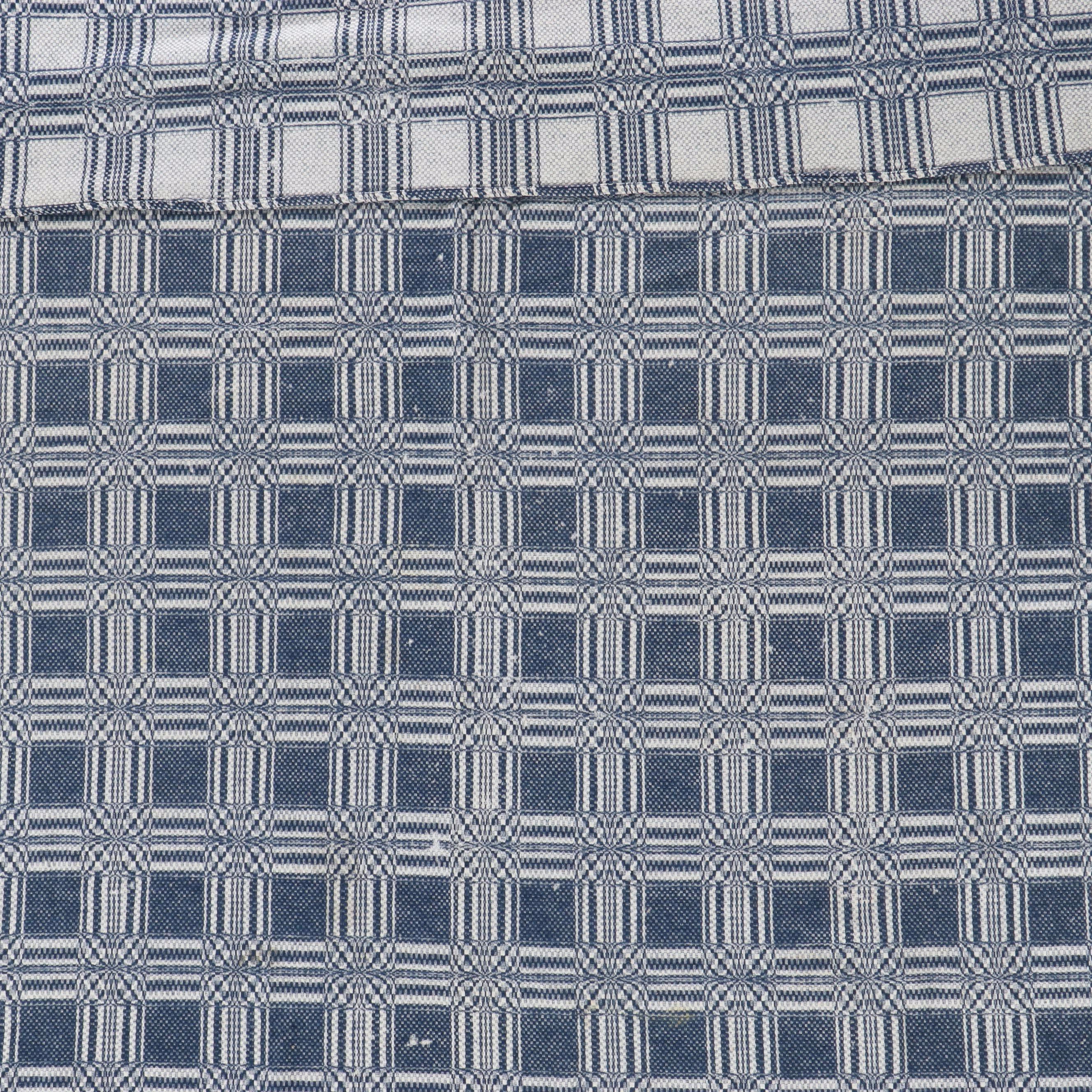 American Jacquard-Woven Geometric Overshot Coverlet