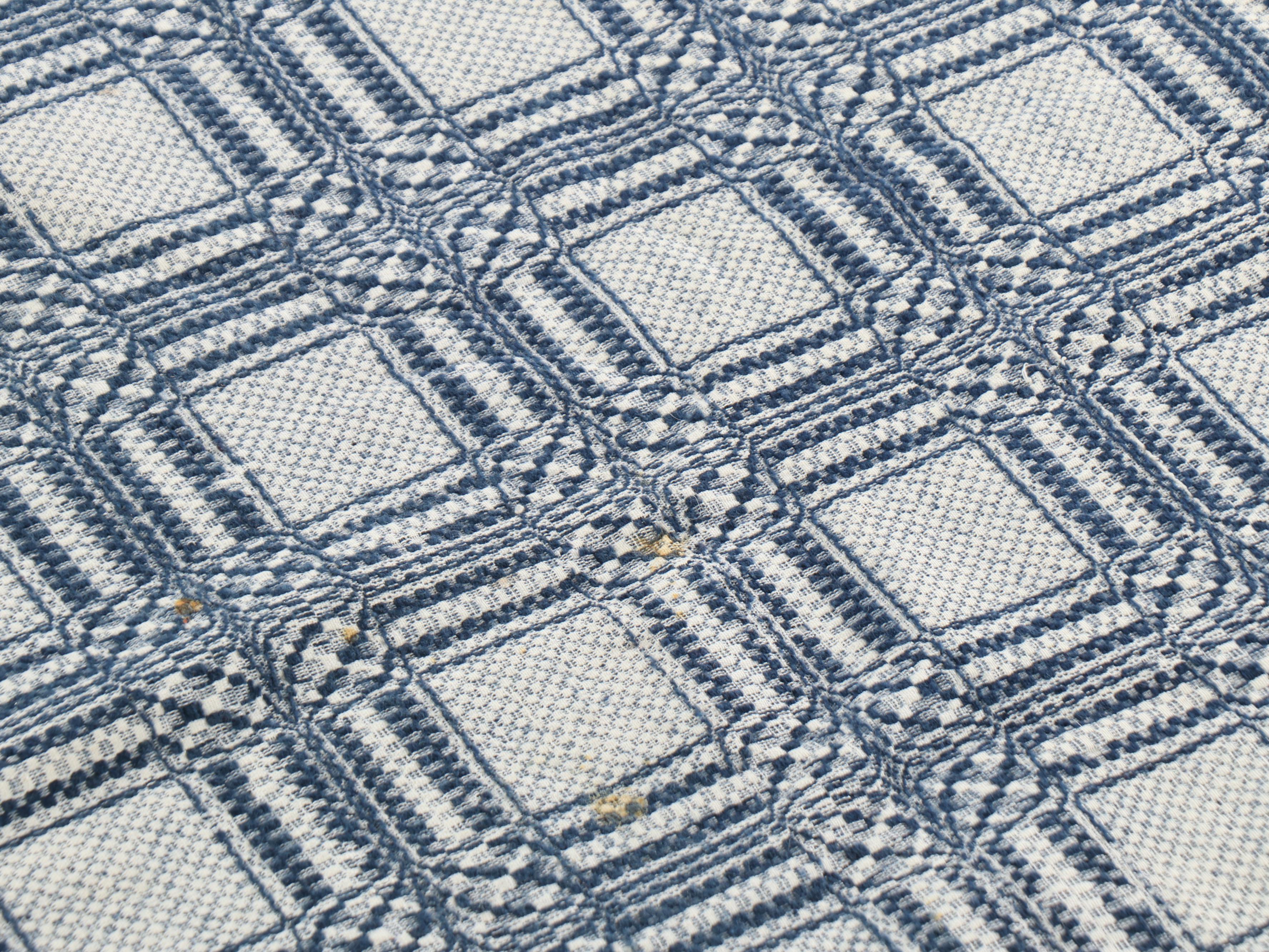 American Jacquard-Woven Geometric Overshot Coverlet