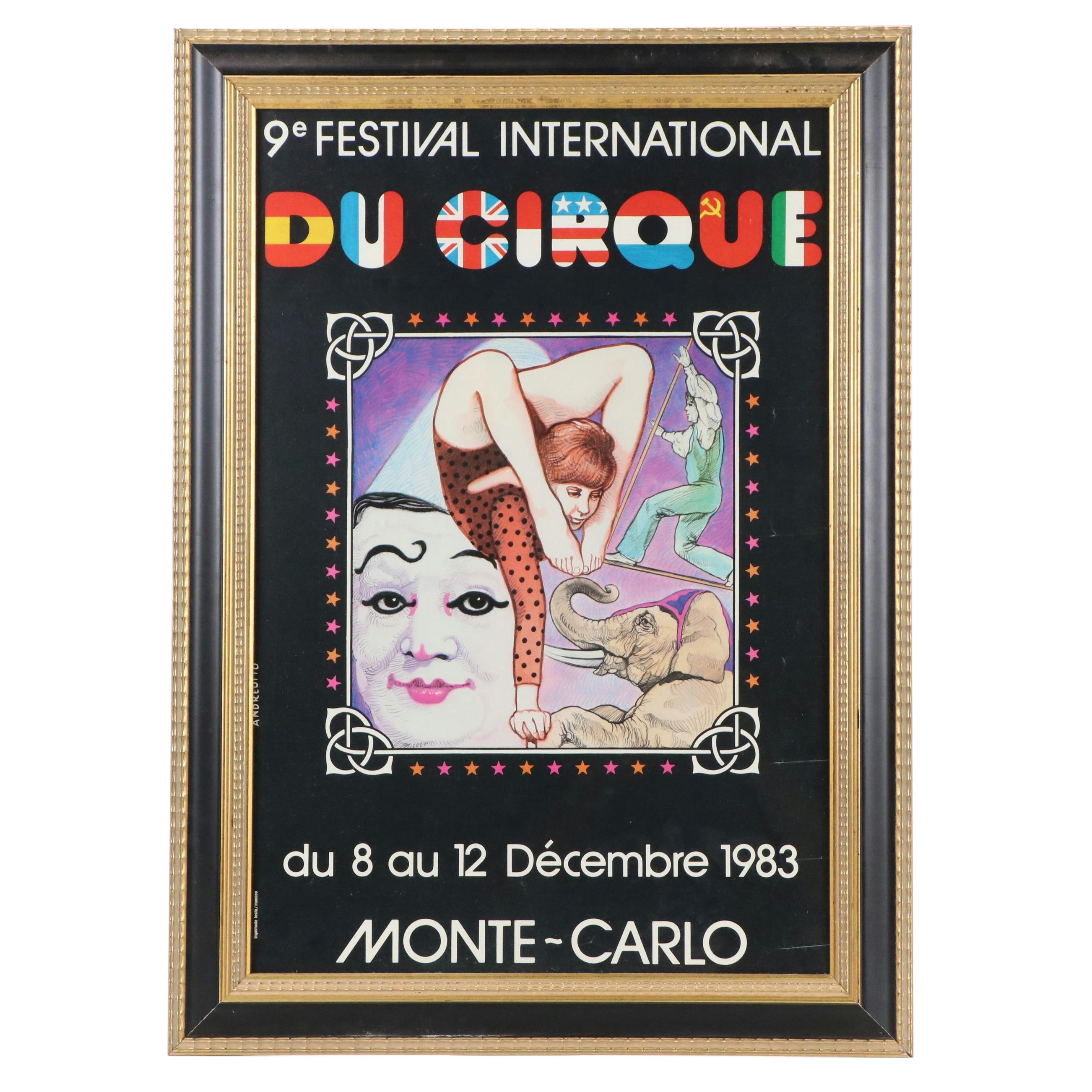Claude Andreotto Poster for International Festival du Cirque, 1983