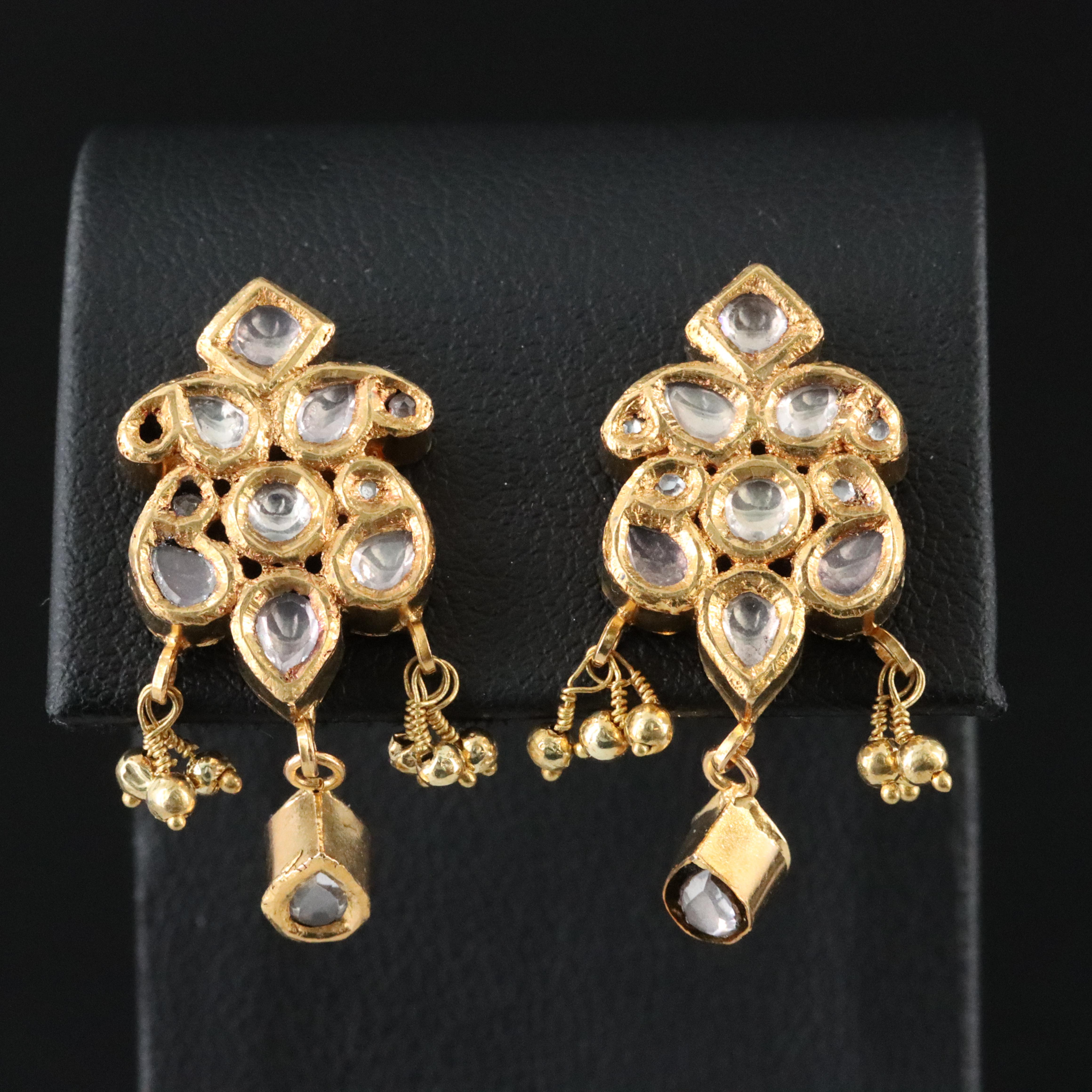 Kundan White Sapphire Earrings