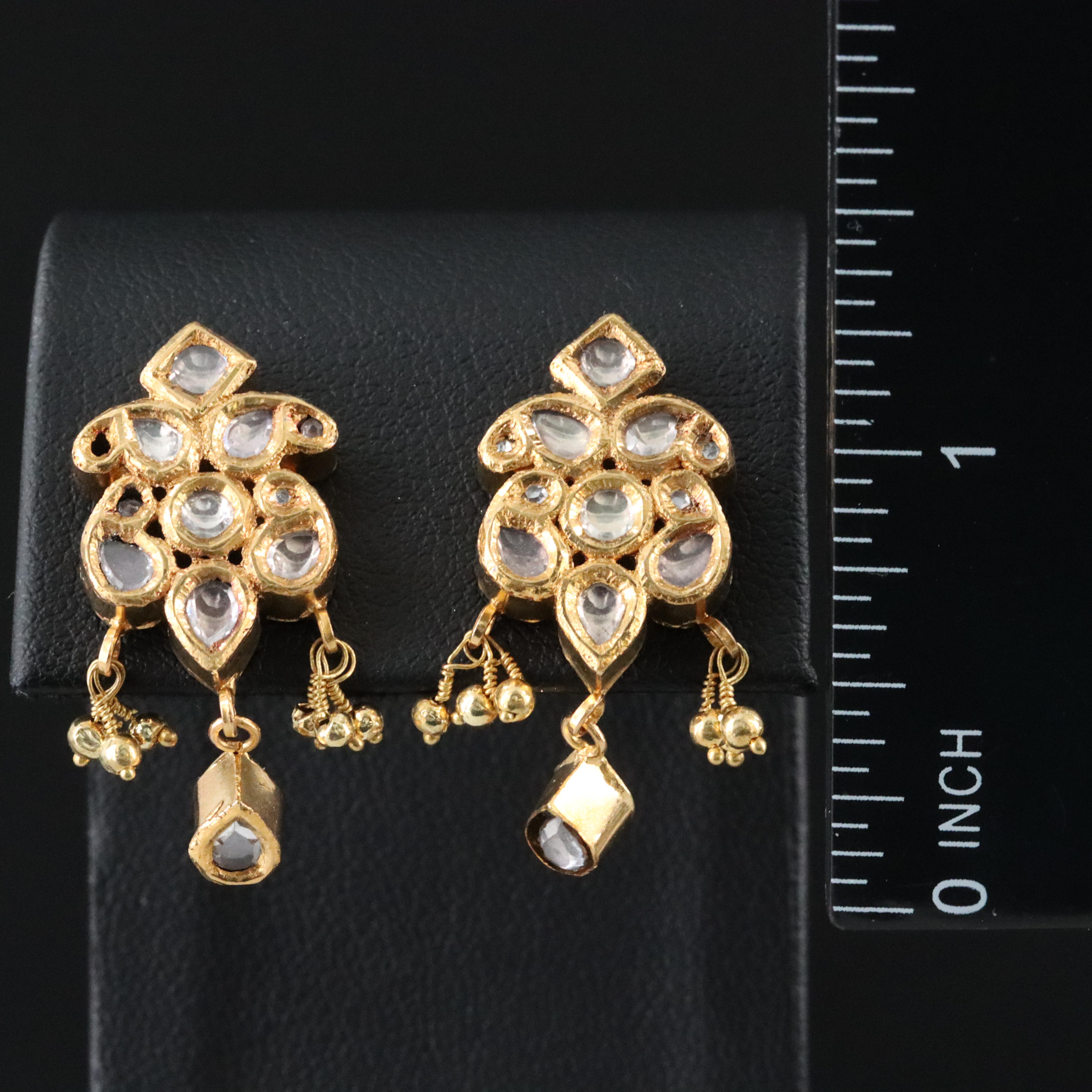 Kundan White Sapphire Earrings