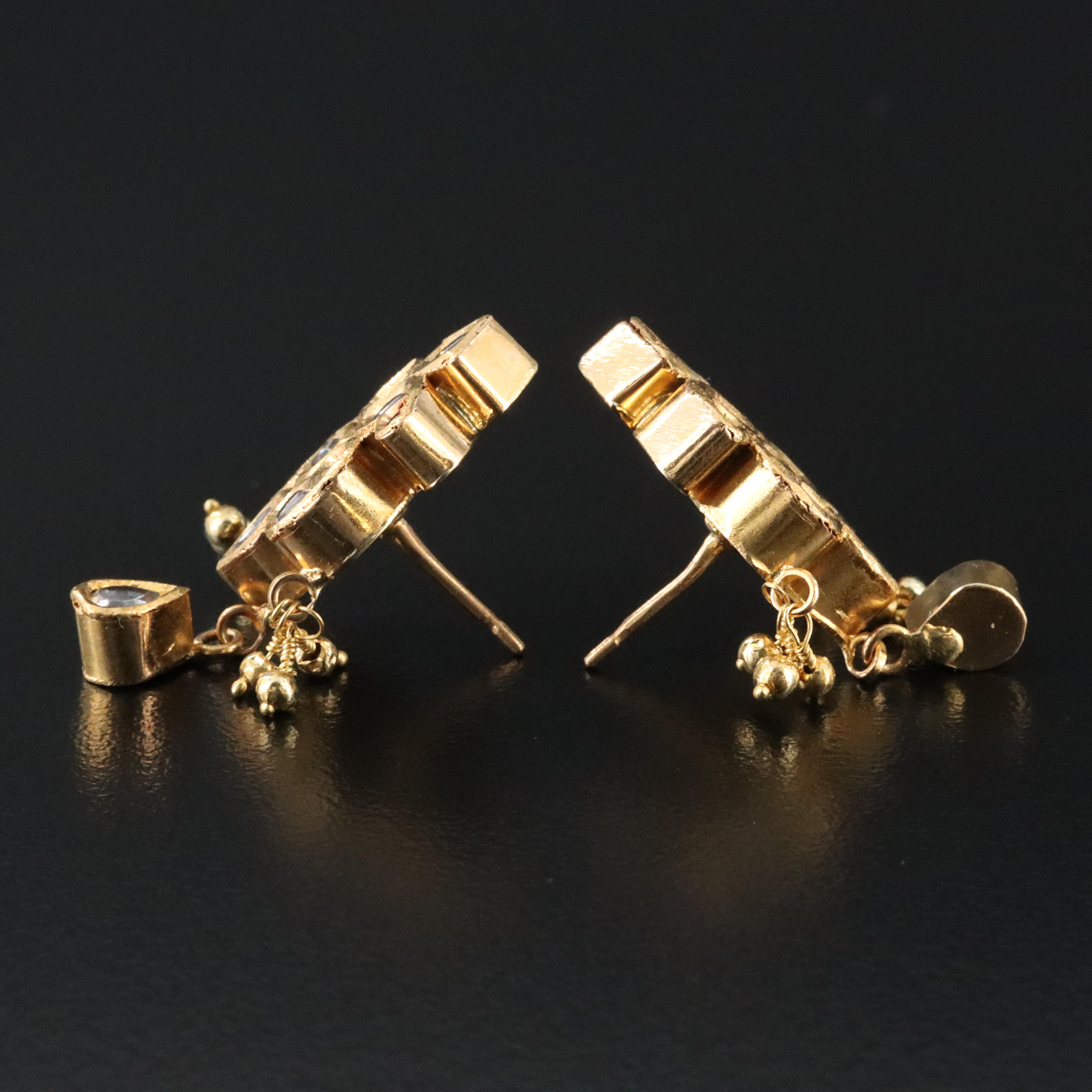 Kundan White Sapphire Earrings