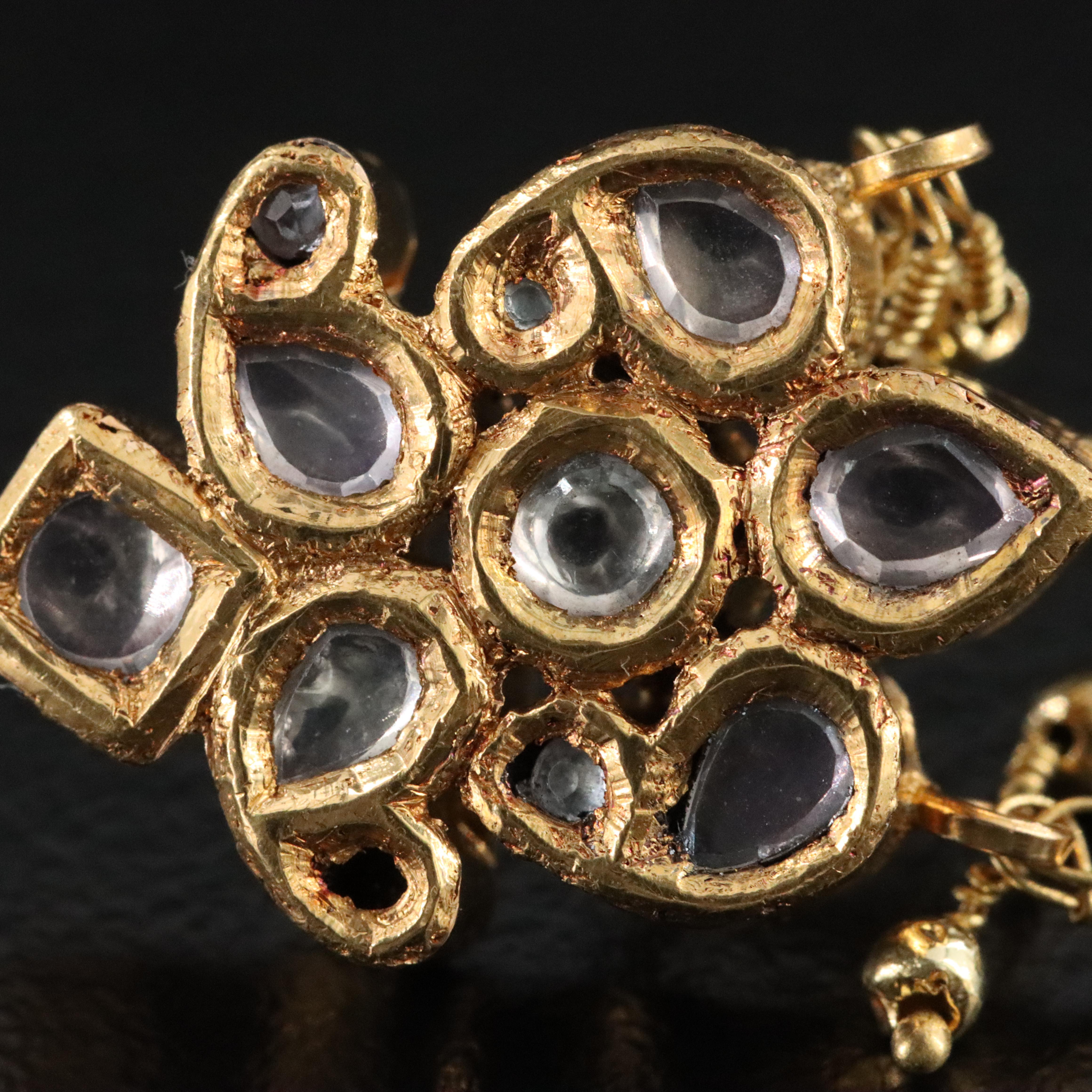 Kundan White Sapphire Earrings