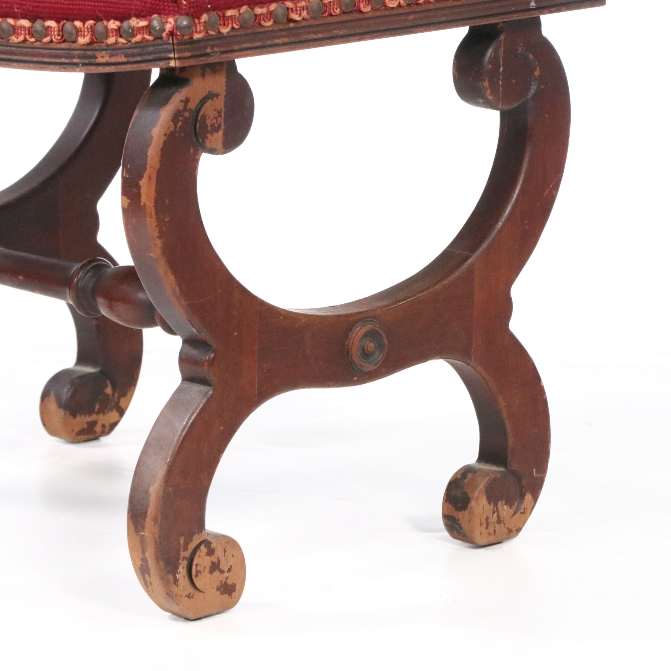 Vander Ley Brothers Regency Style Needlepoint Topped Footstool