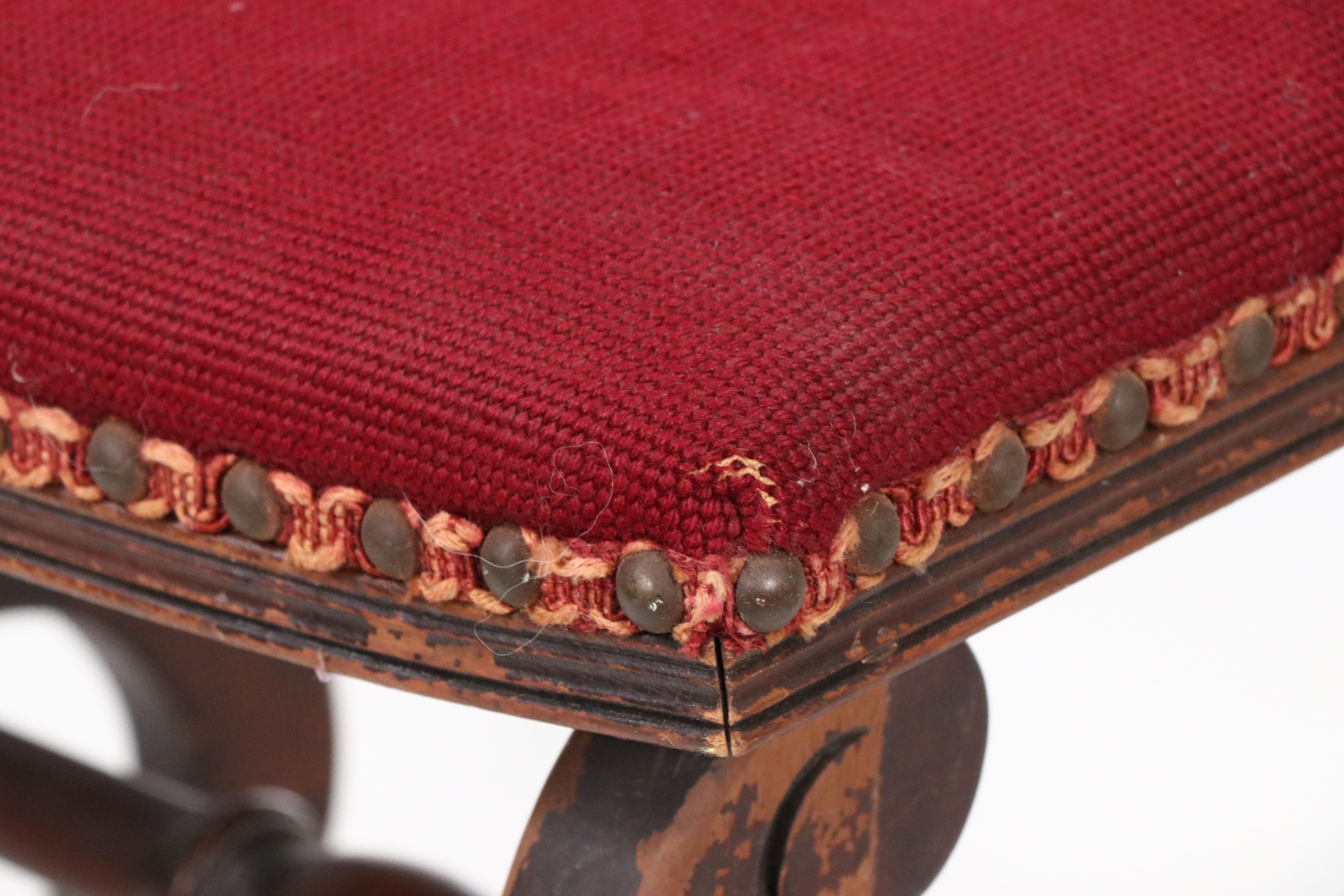 Vander Ley Brothers Regency Style Needlepoint Topped Footstool