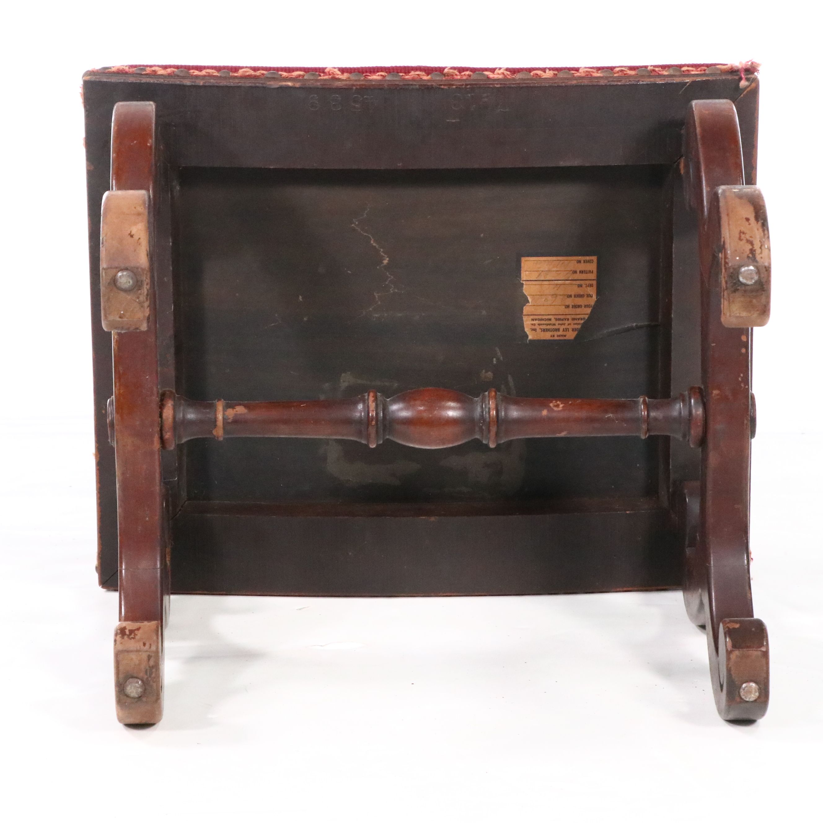 Vander Ley Brothers Regency Style Needlepoint Topped Footstool