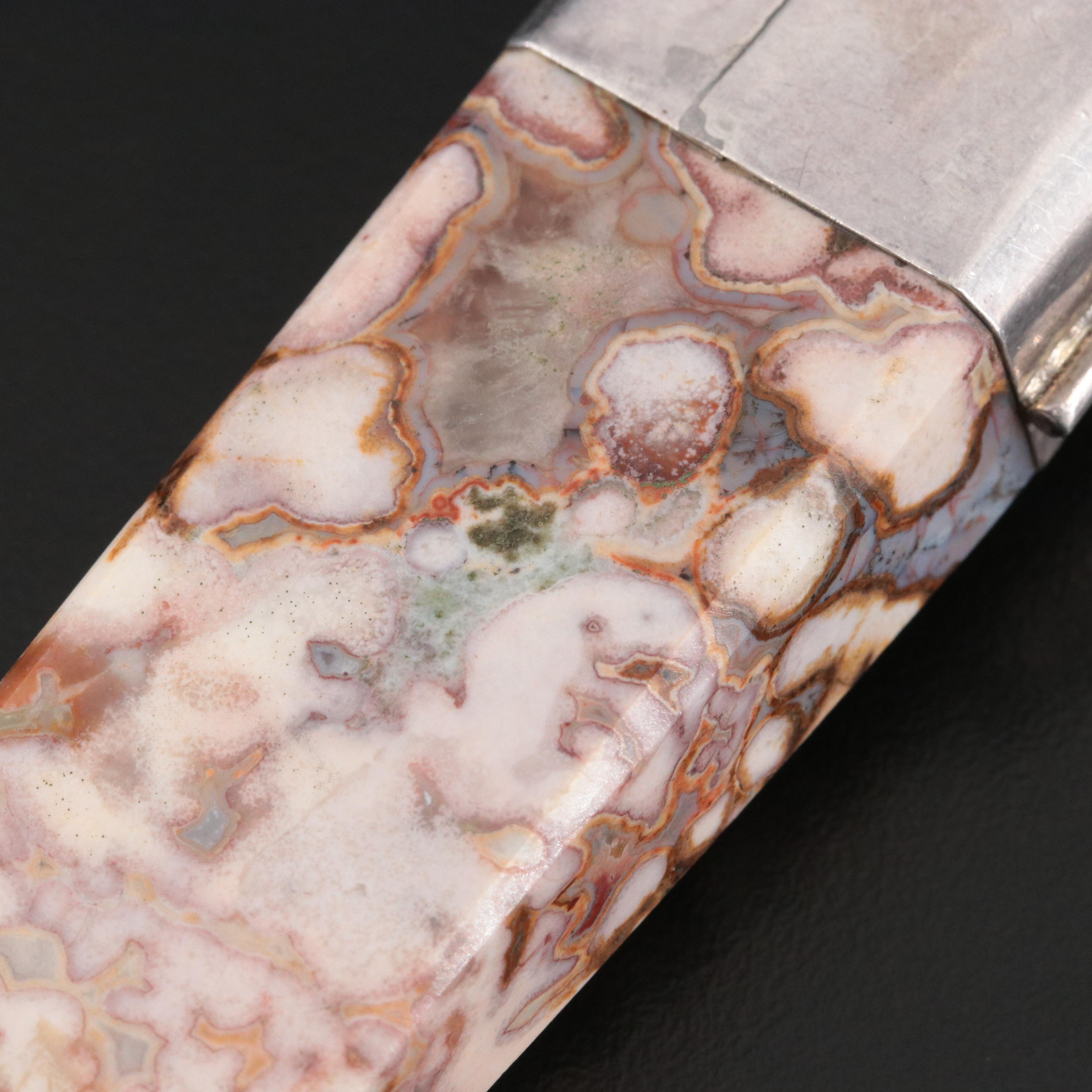 950 Silver Jasper and Amethyst Pendant