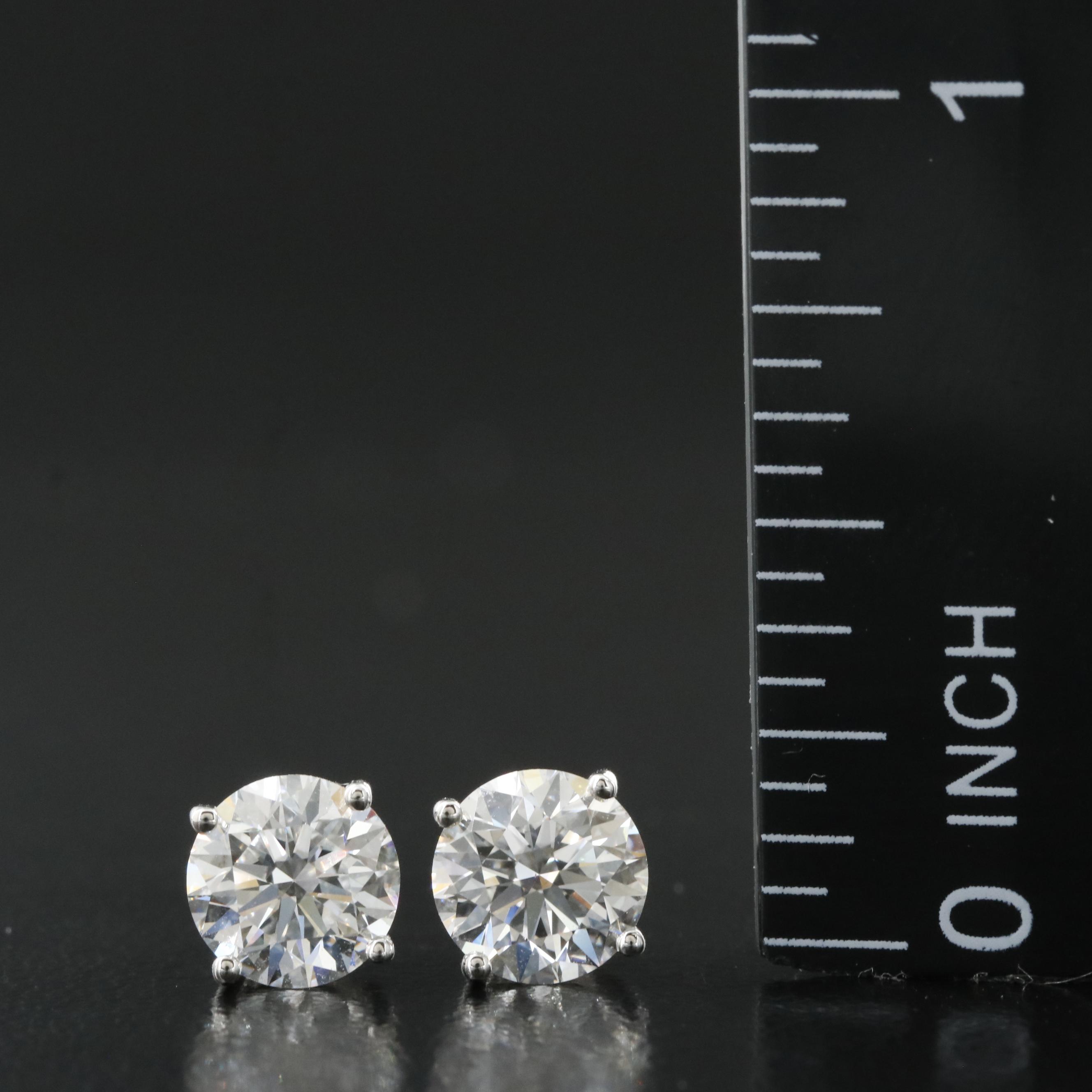 Platinum 2.01 CTW Lab Grown Diamond Stud Earrings with IGI Reports