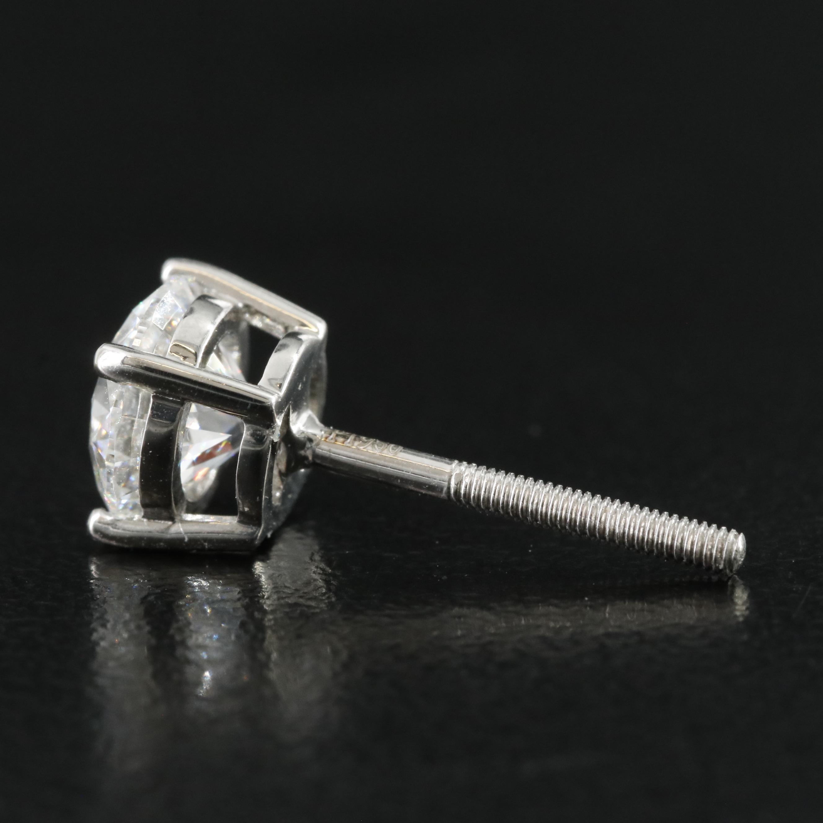 Platinum 2.01 CTW Lab Grown Diamond Stud Earrings with IGI Reports