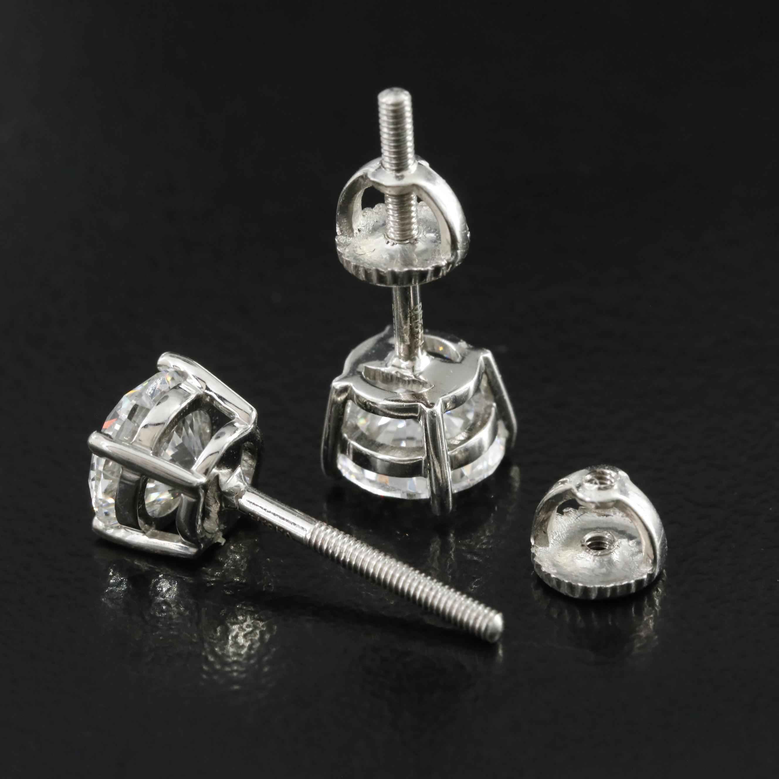 Platinum 2.01 CTW Lab Grown Diamond Stud Earrings with IGI Reports