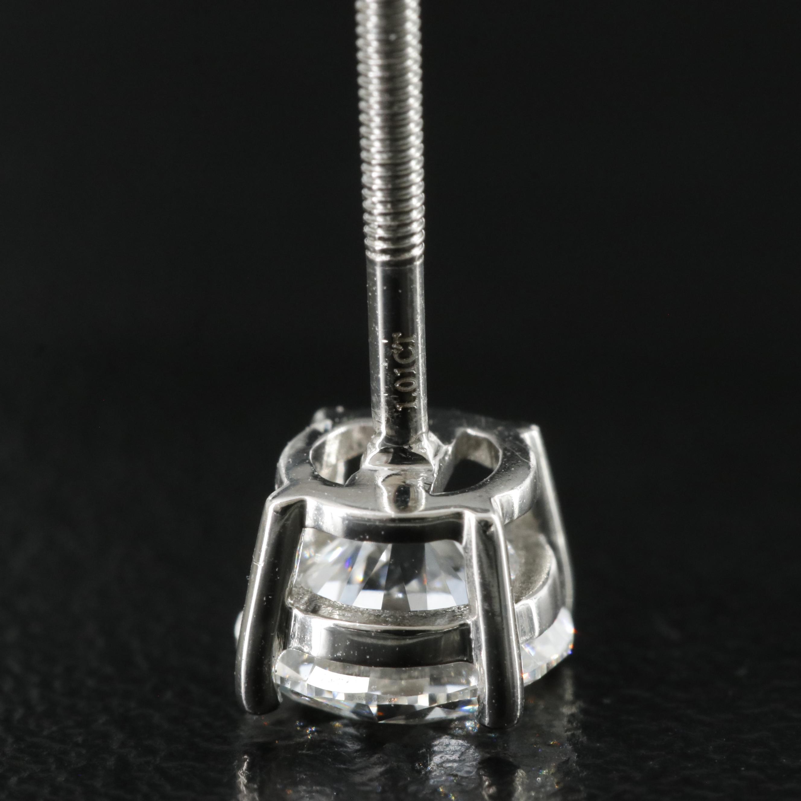 Platinum 2.01 CTW Lab Grown Diamond Stud Earrings with IGI Reports