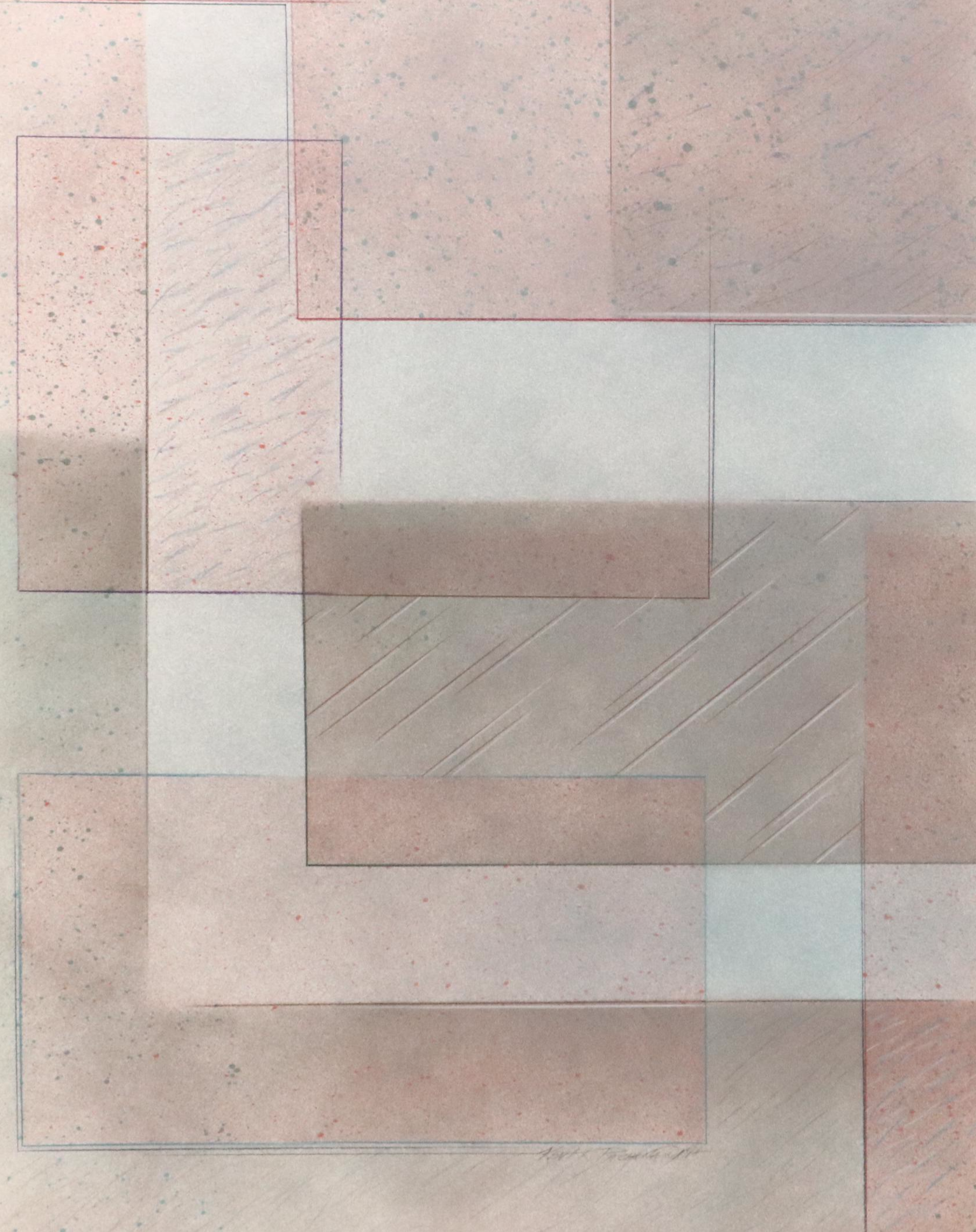 Kent K. Pachuta Abstract Mixed Media Painting, 1984