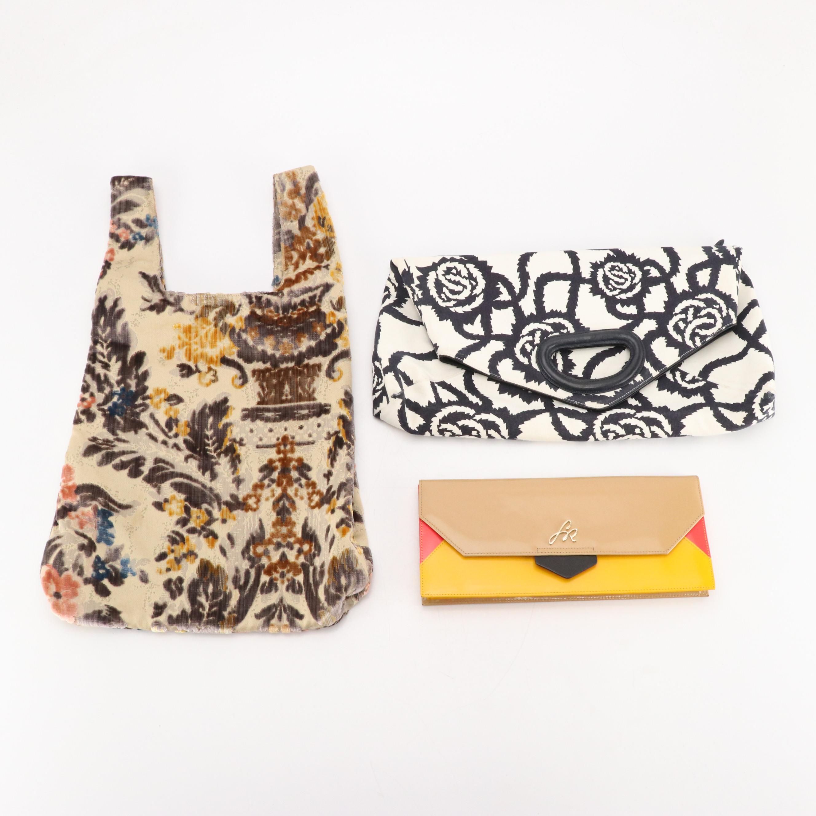 Sonia Rykiel Leather Coloblock Clutch, Dries Van Noten Foldover & Hayward Totes