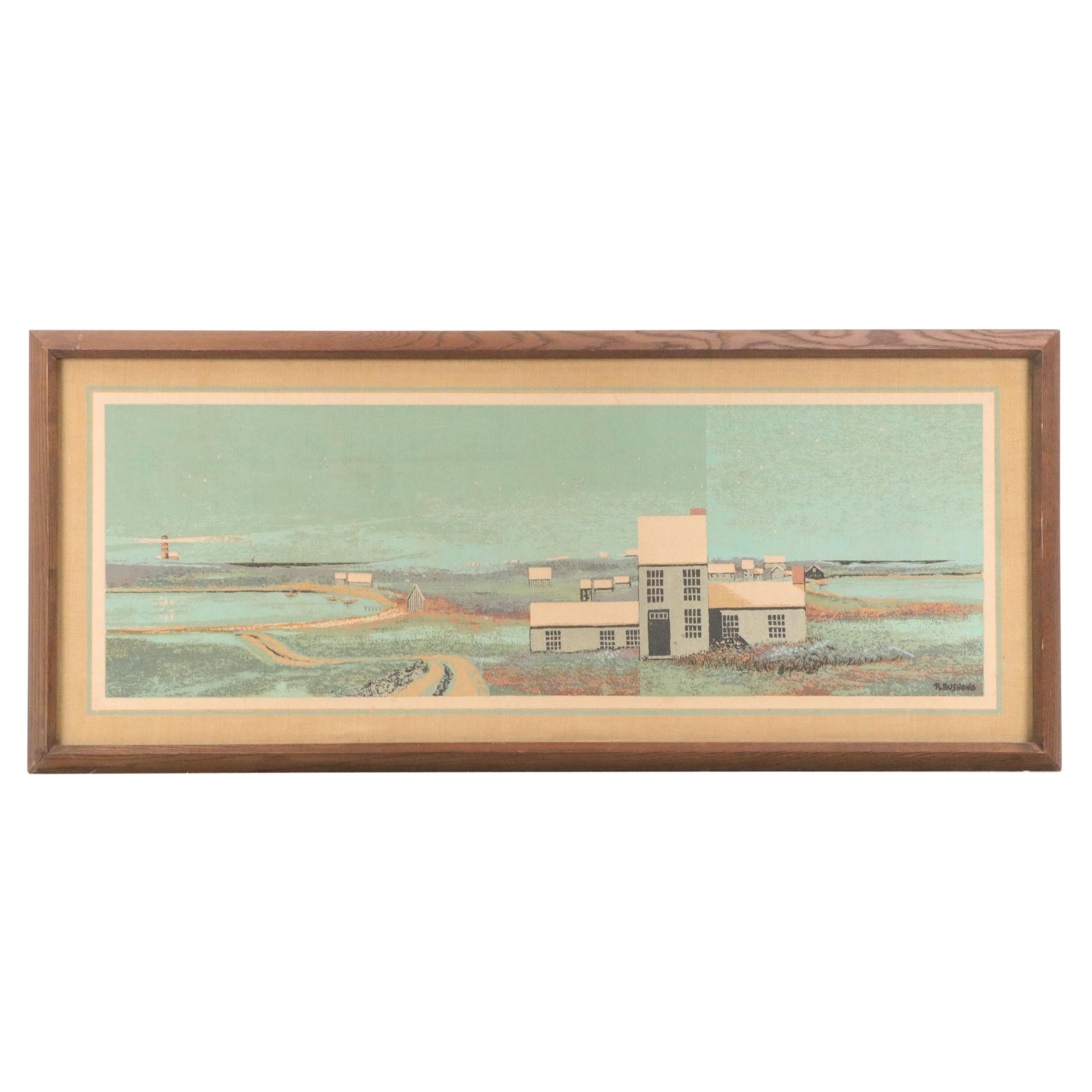 Robert Bushong MCM Coastal Landscape Screenprint