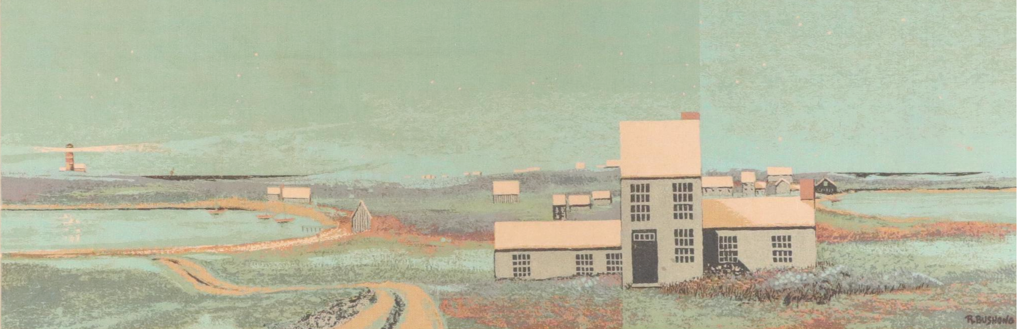 Robert Bushong MCM Coastal Landscape Screenprint