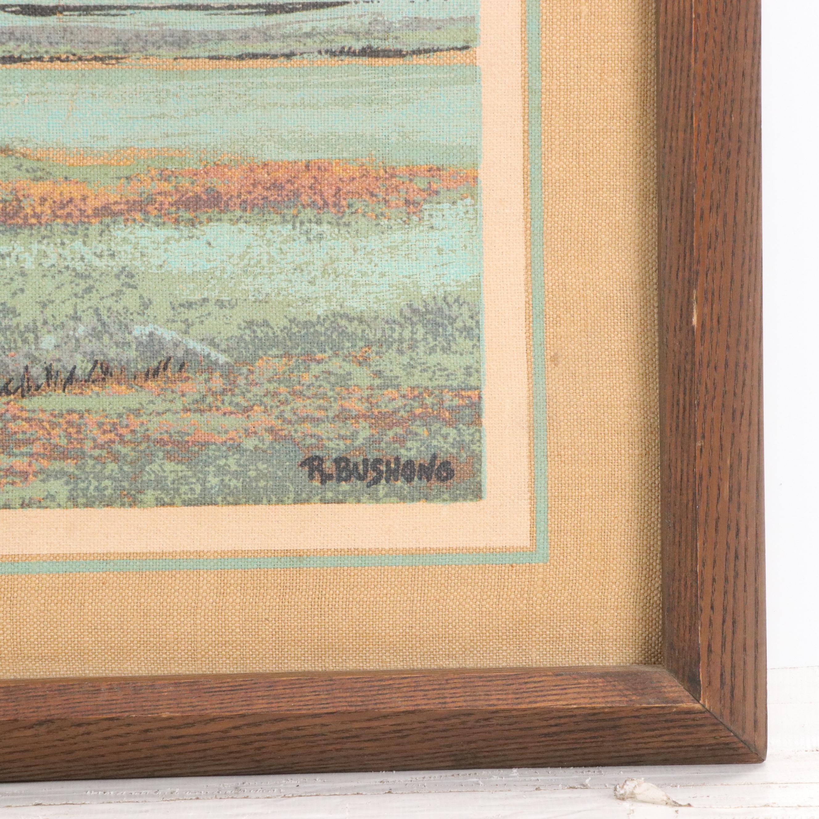 Robert Bushong MCM Coastal Landscape Screenprint