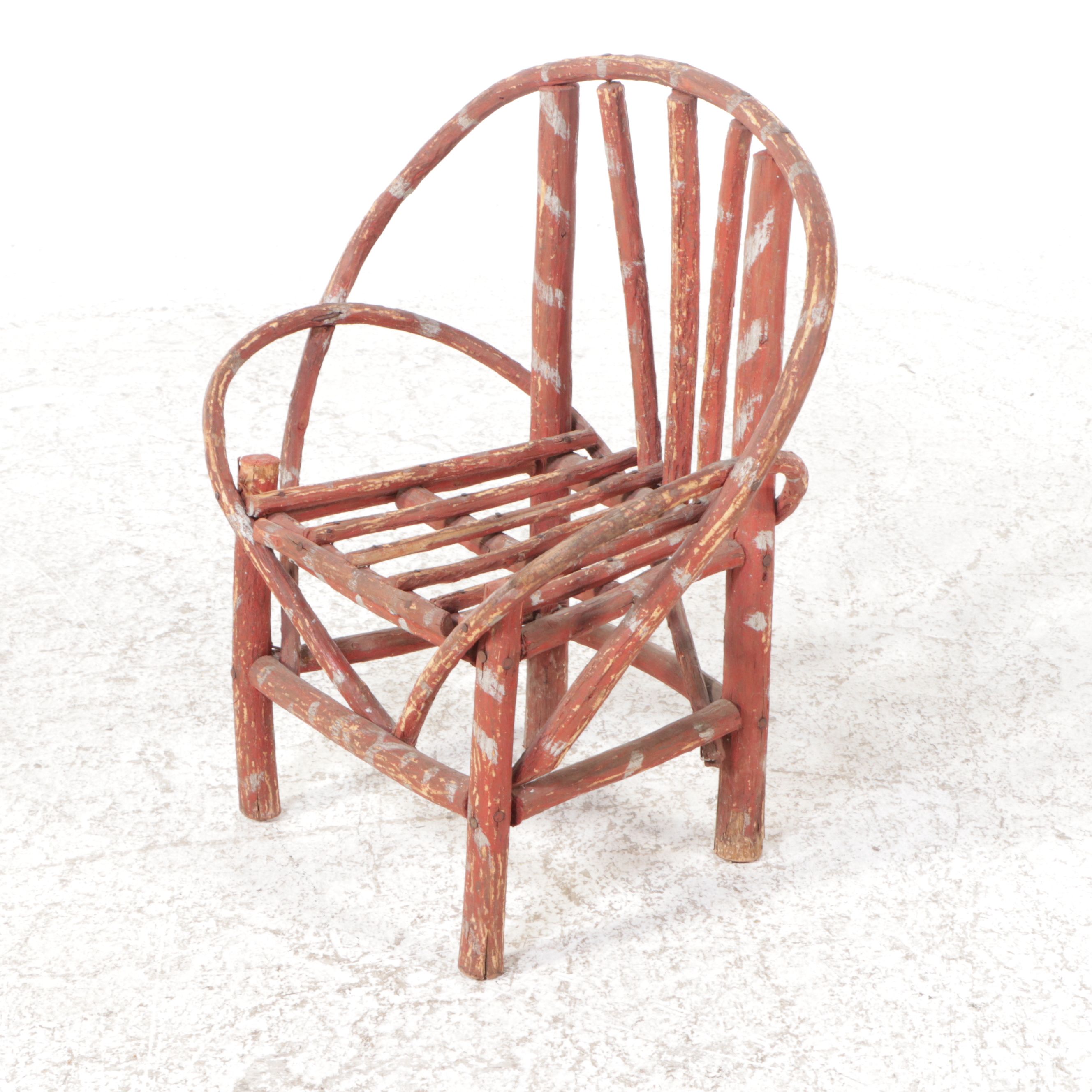 Victorian Carved Oak Rocking Chair with Caned Seat and Bent Wood Armchair