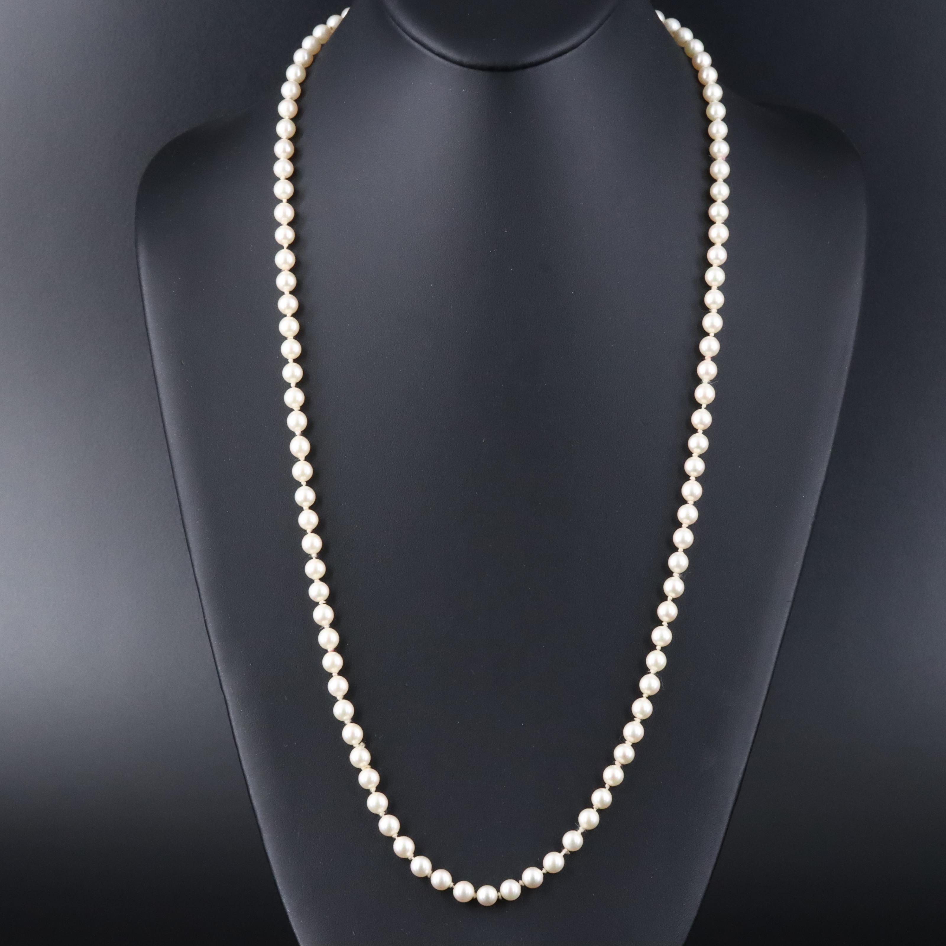 Pearl Necklace with Sterling Clasp