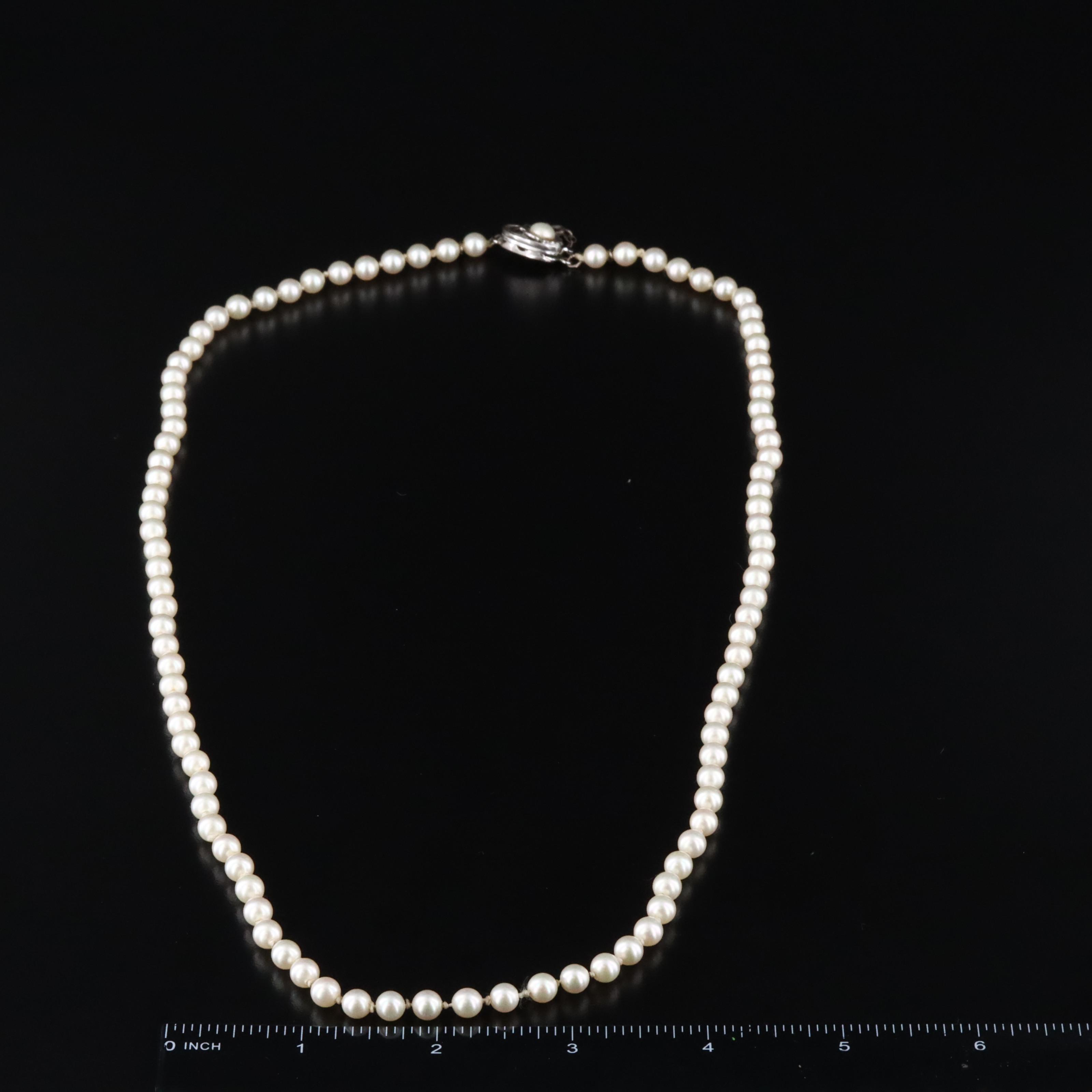 Pearl Necklace with Sterling Clasp