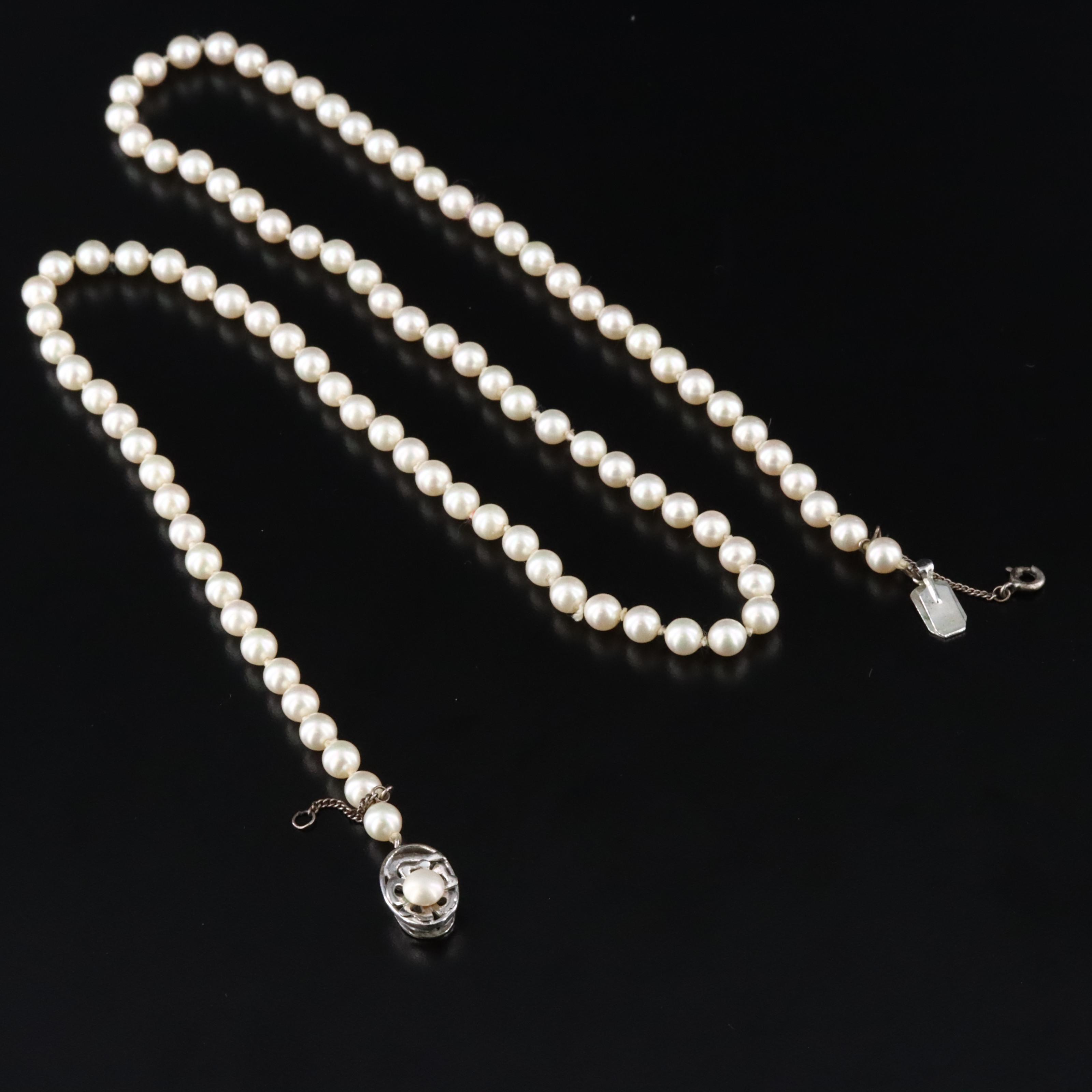 Pearl Necklace with Sterling Clasp