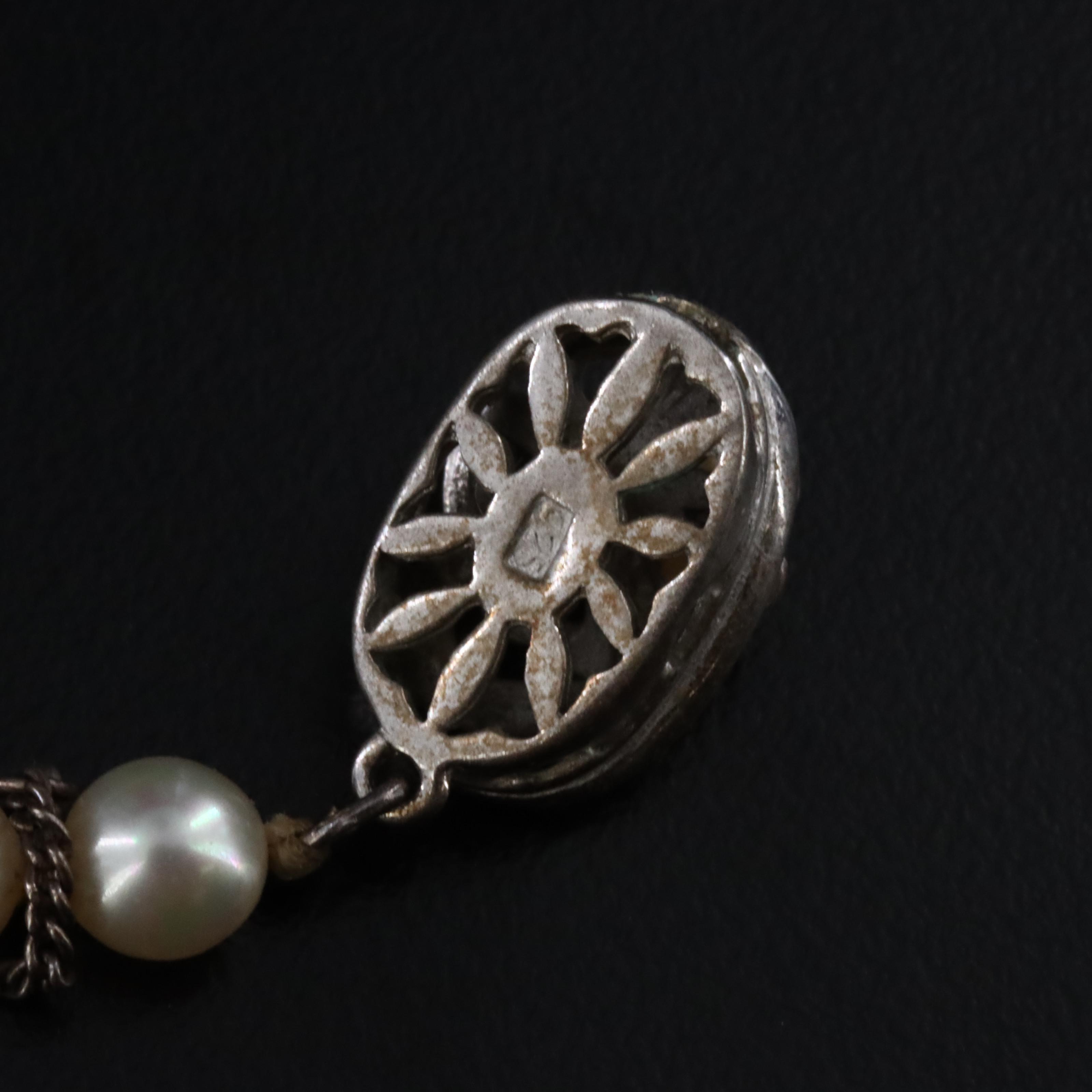 Pearl Necklace with Sterling Clasp