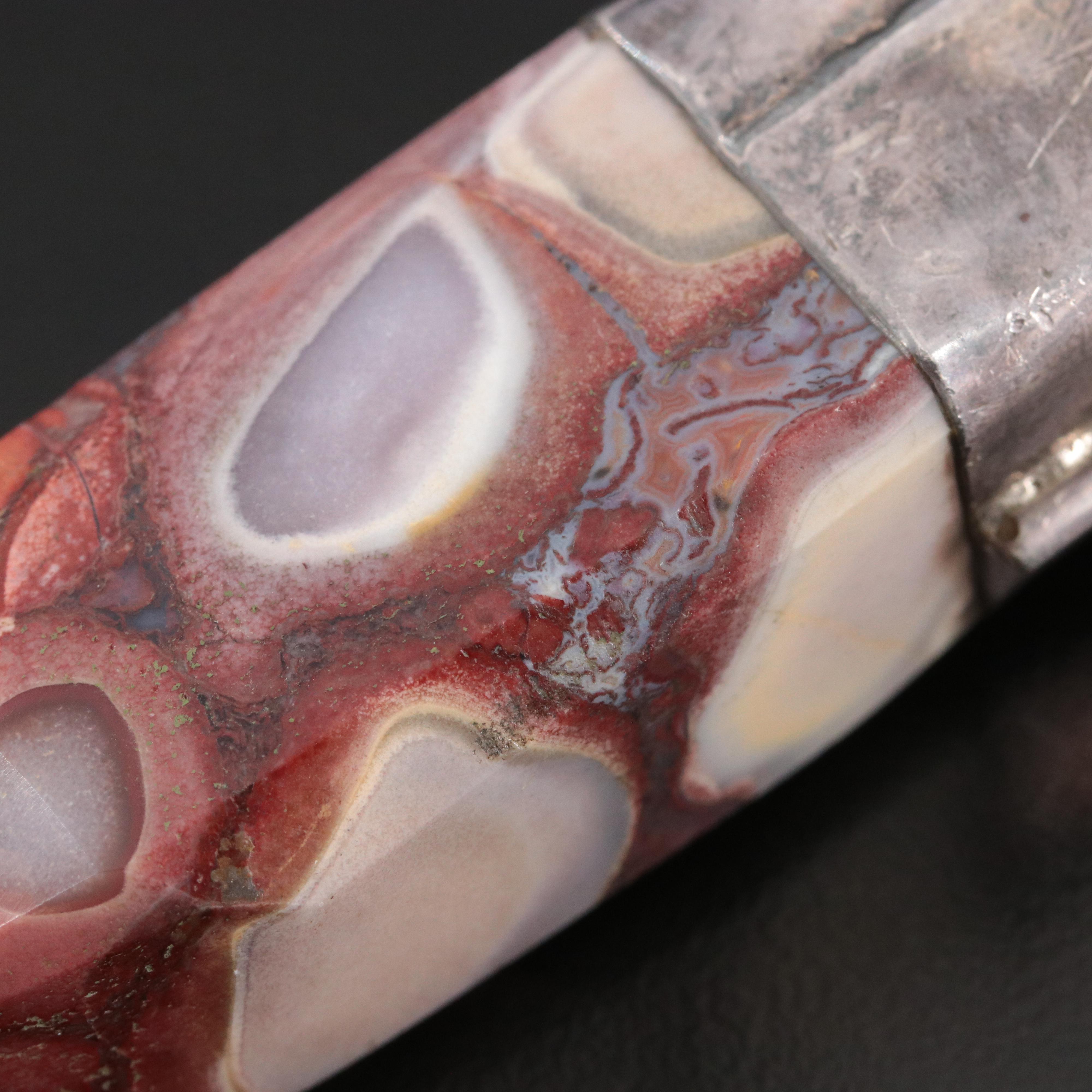 950 Silver Jasper and Coral Pendant