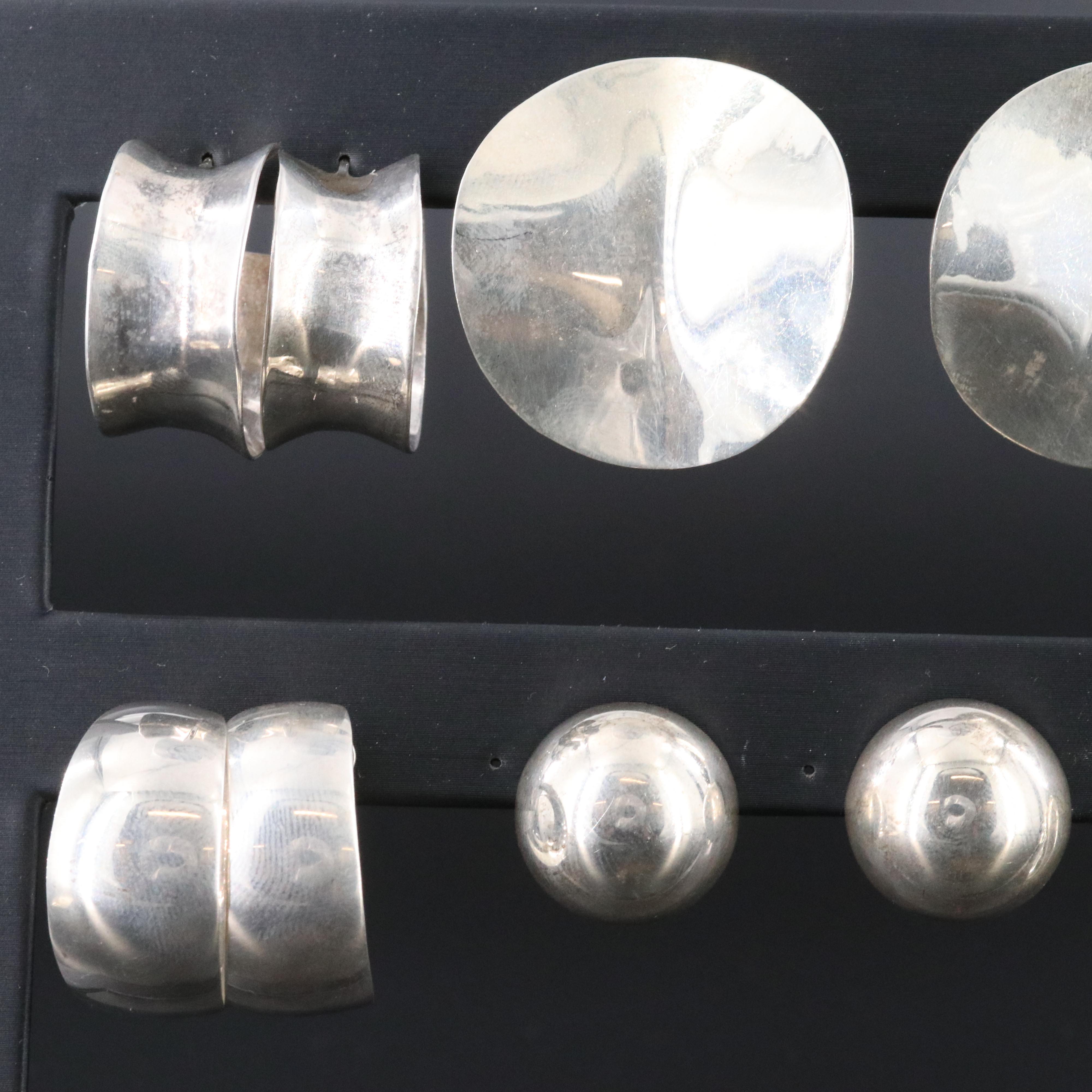 Sterling Earring and Brooch Collection Featuring Mexican Made