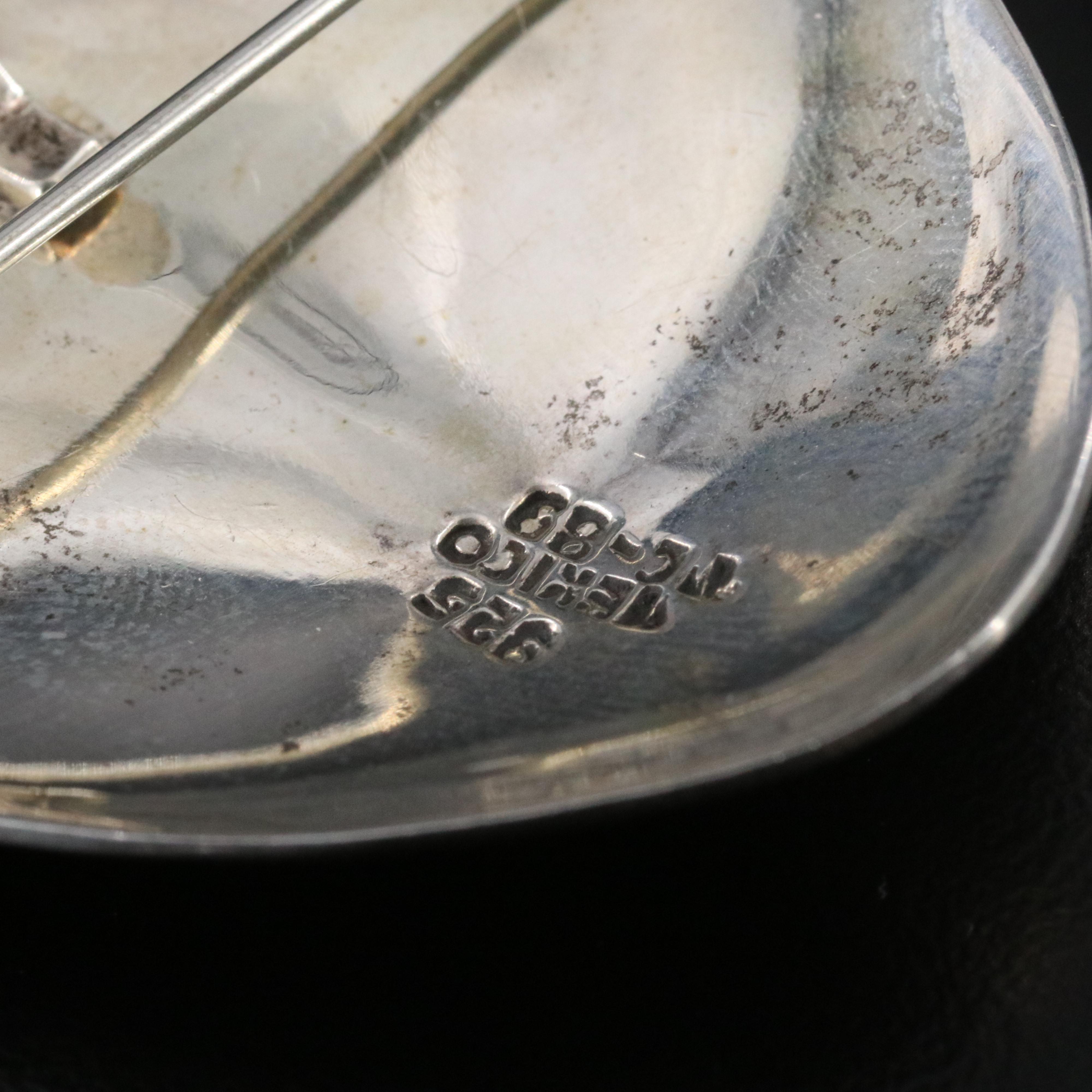 Sterling Earring and Brooch Collection Featuring Mexican Made