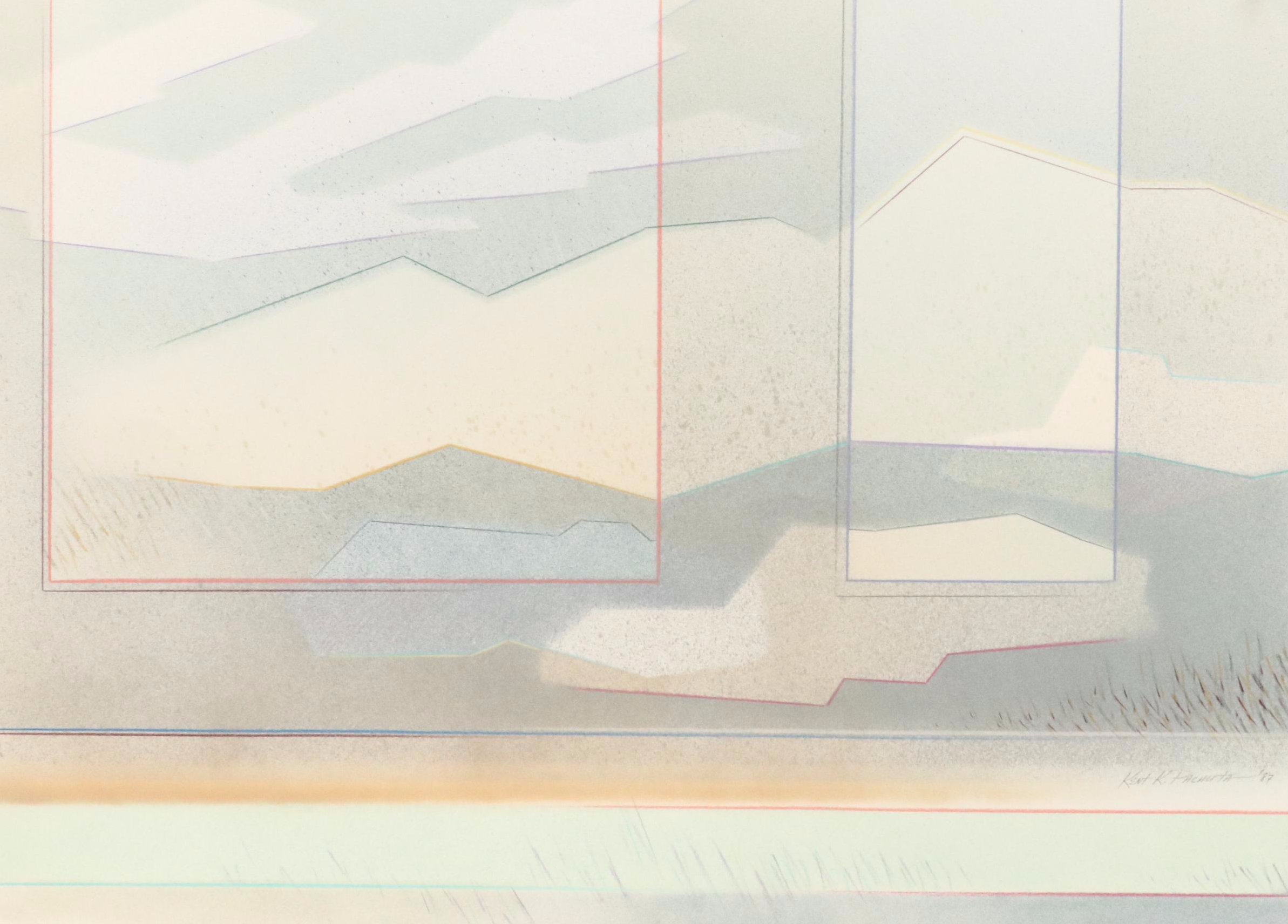 Kent K. Pachuta Abstract Mixed Media Painting, 1987