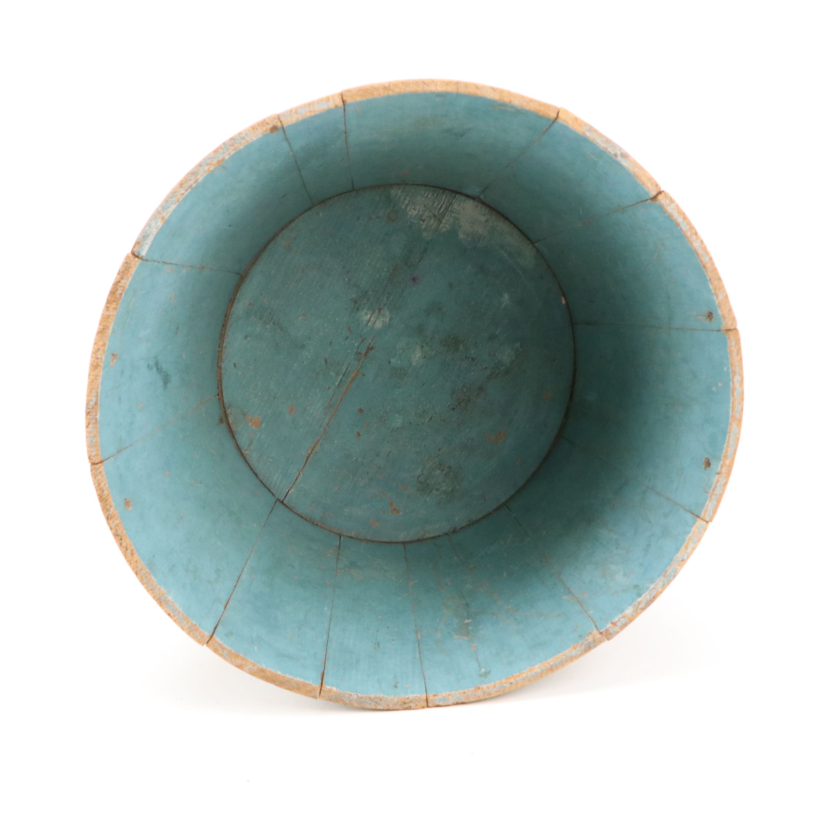 Helen Hume Folk Art Style Hand-Painted Wooden Bucket