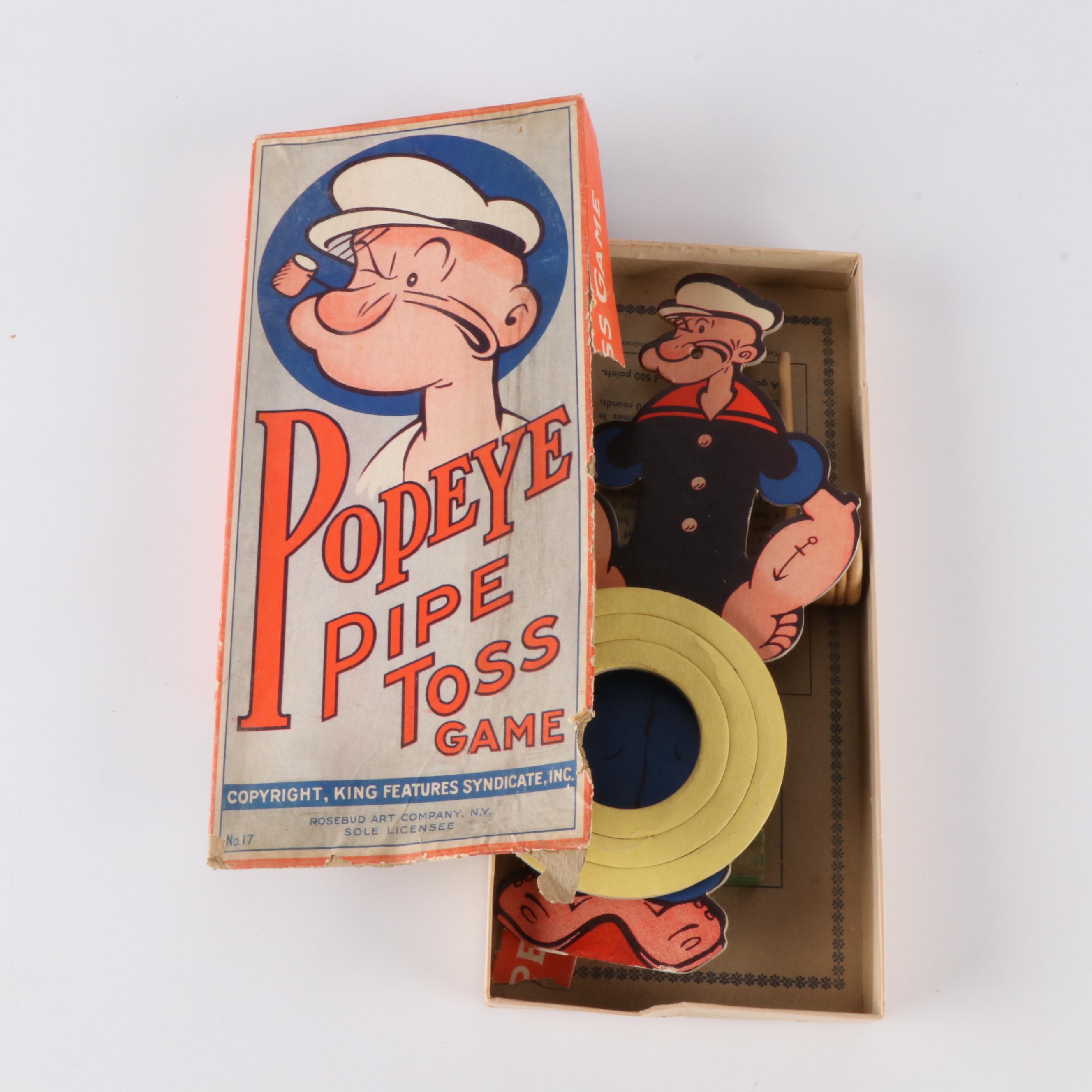 "Scrabble Deluxe Edition" with Vintage "Popeye Pipe Toss" and Other Games