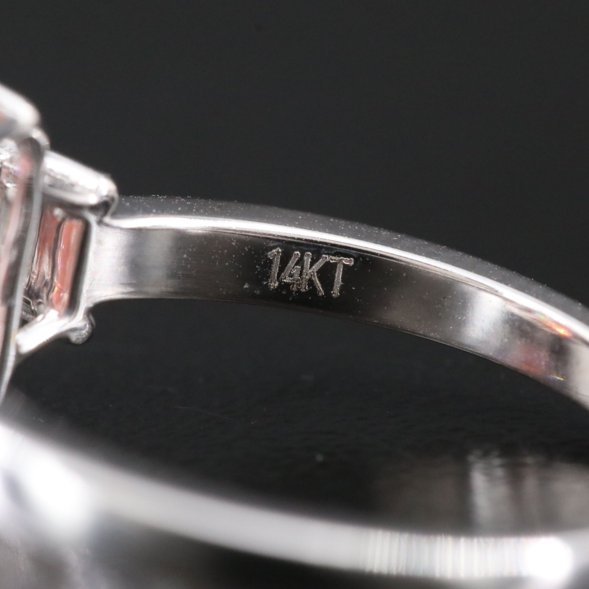 14K 3.86 CTW Lab Grown Diamond Ring with Fancy Pink Center and a IGI Report