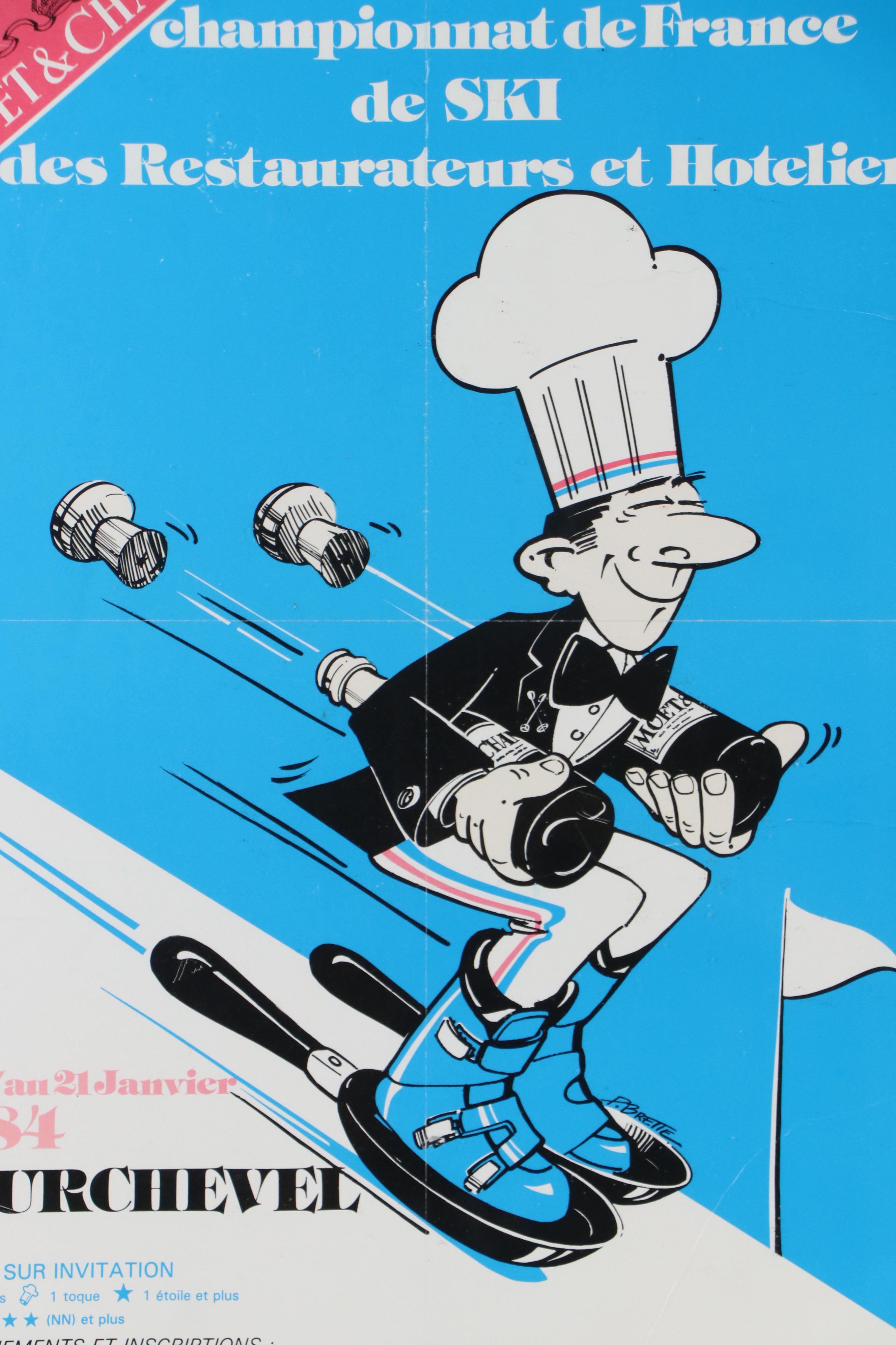 Lithograph Poster for Moët & Chandon's First Ski Championship, 1984