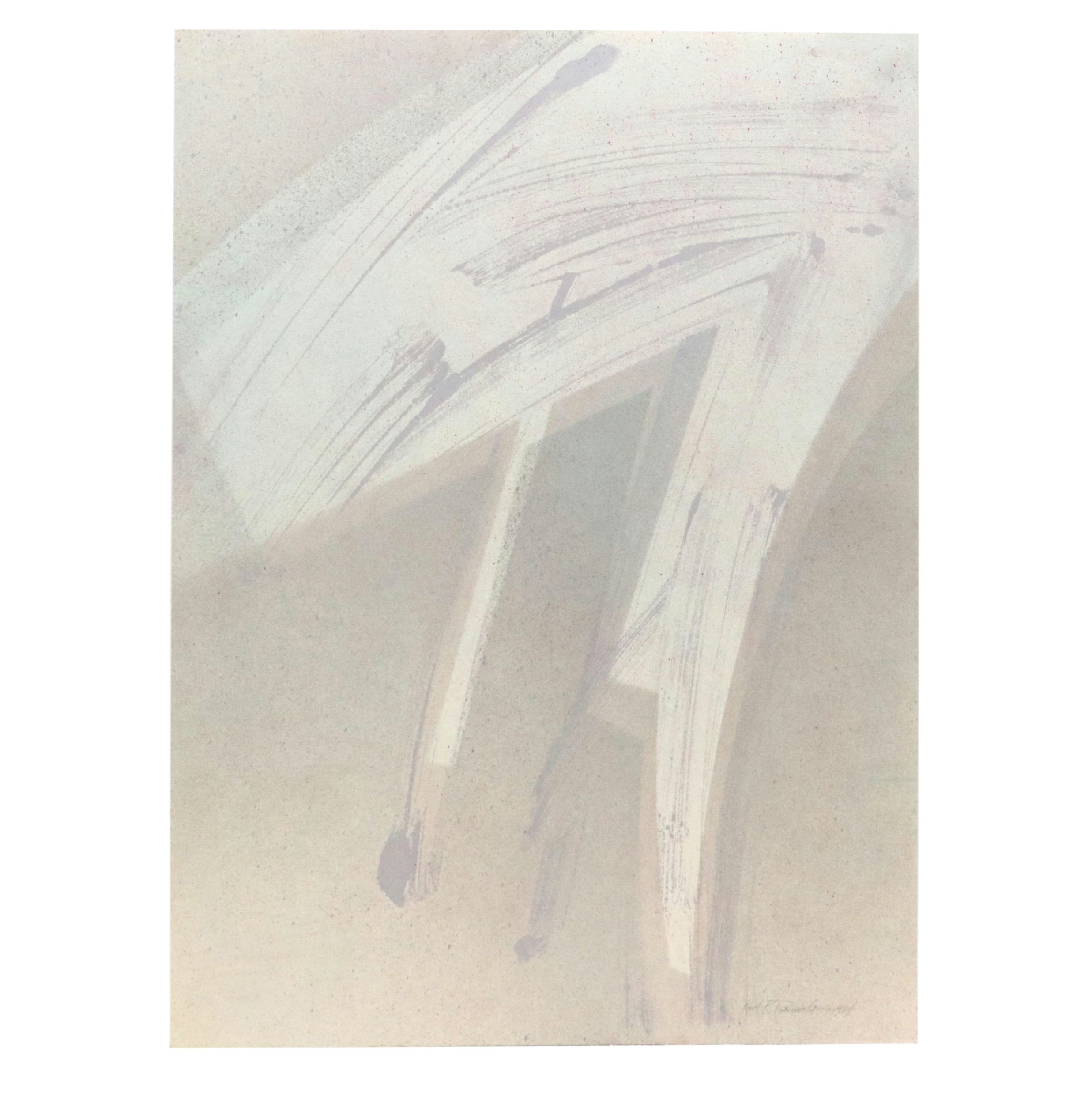 Kent K. Pachuta Abstract Mixed Media Painting, 1984