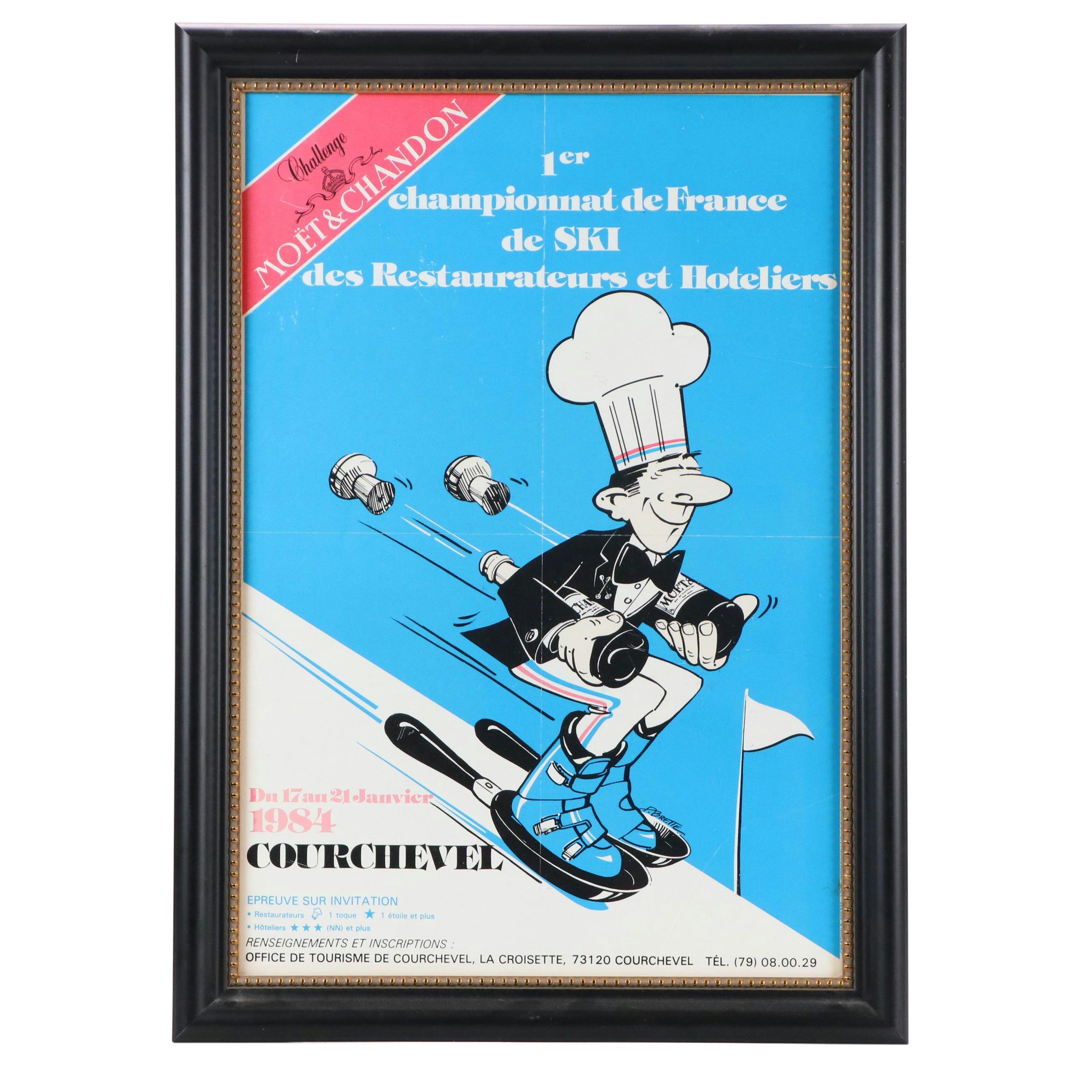 Lithograph Poster for Moët & Chandon's First Ski Championship, 1984