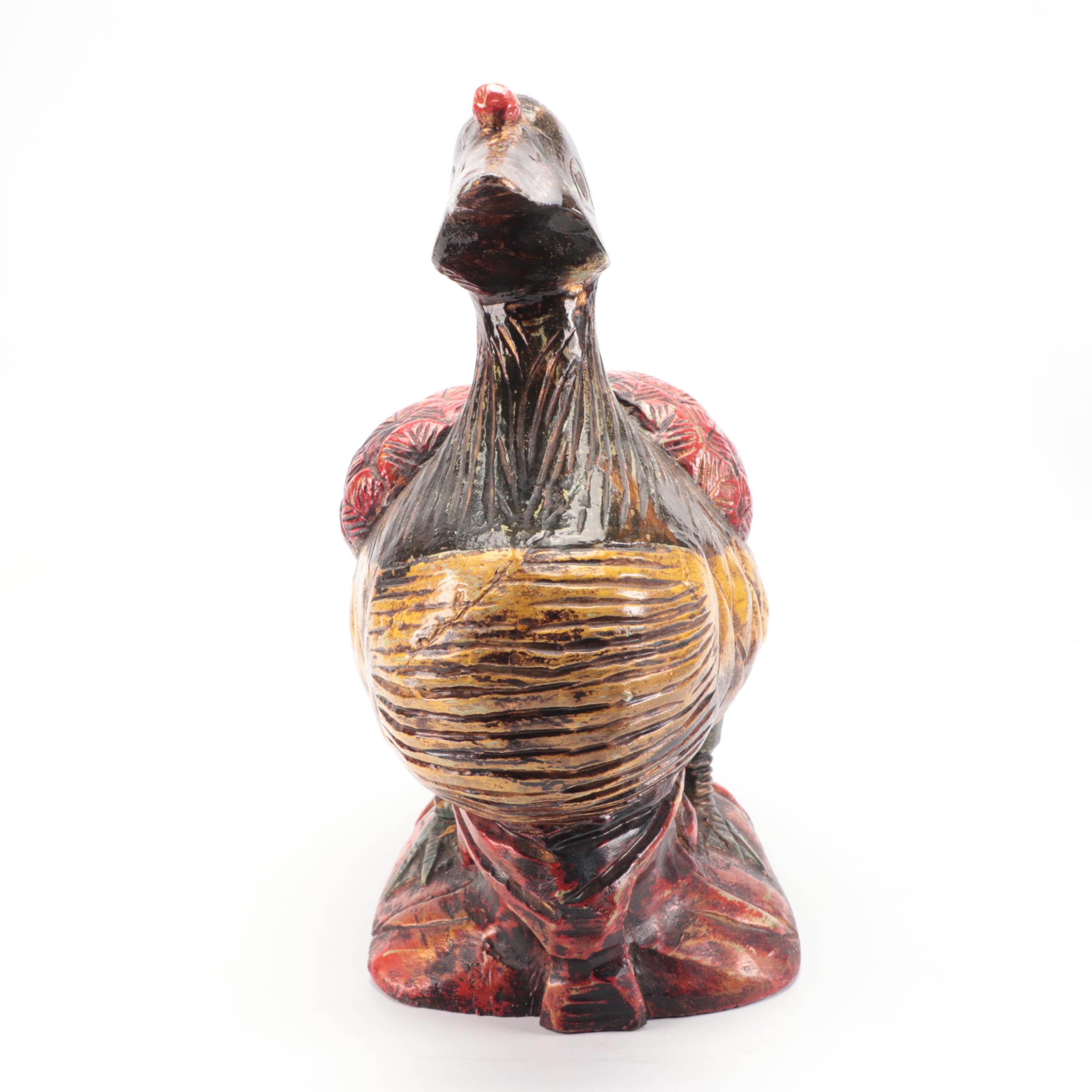 Polychrome Wooden Duck